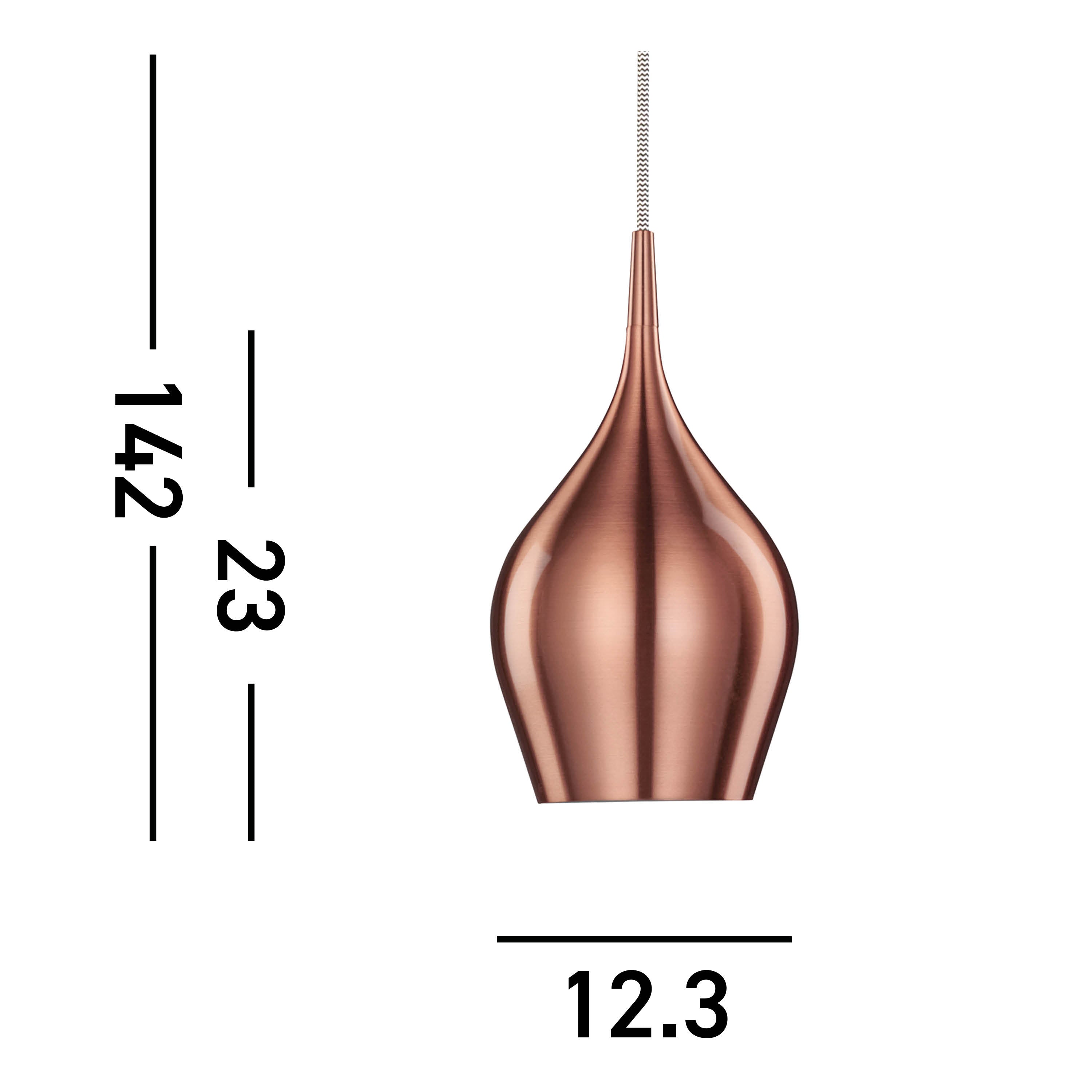 Searchlight Vulcan Single Copper Pendant - Diameter 12cm