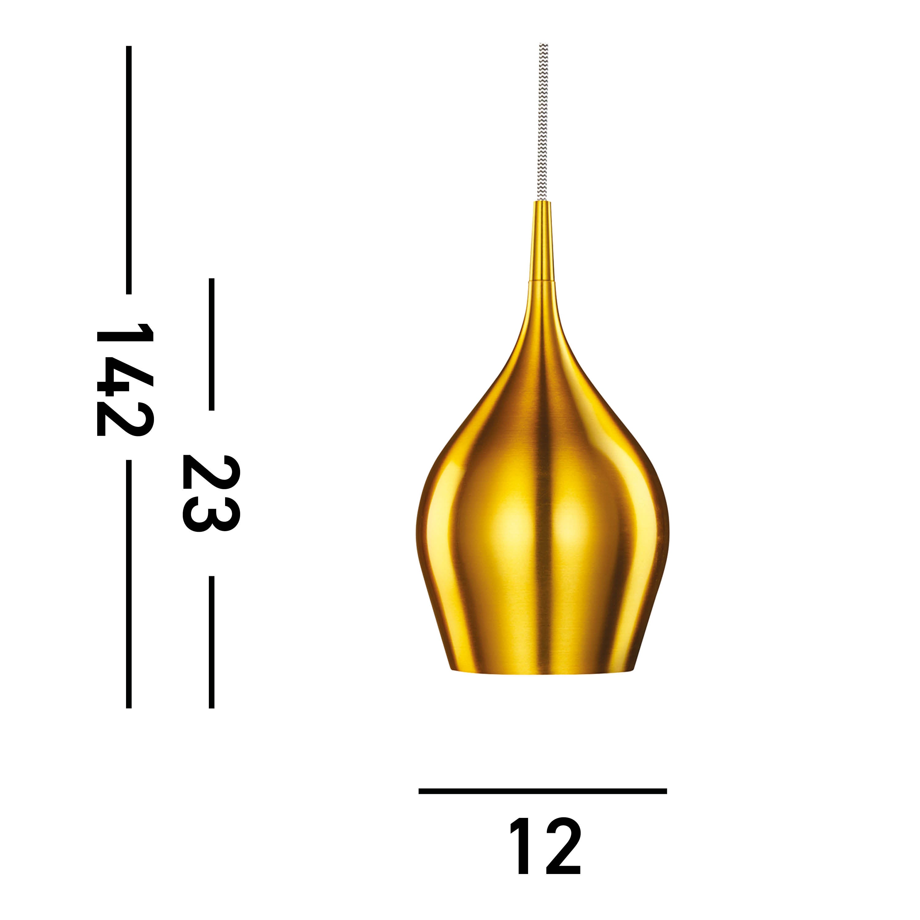 Searchlight Vulcan Single Gold Pendant - Diameter 12cm