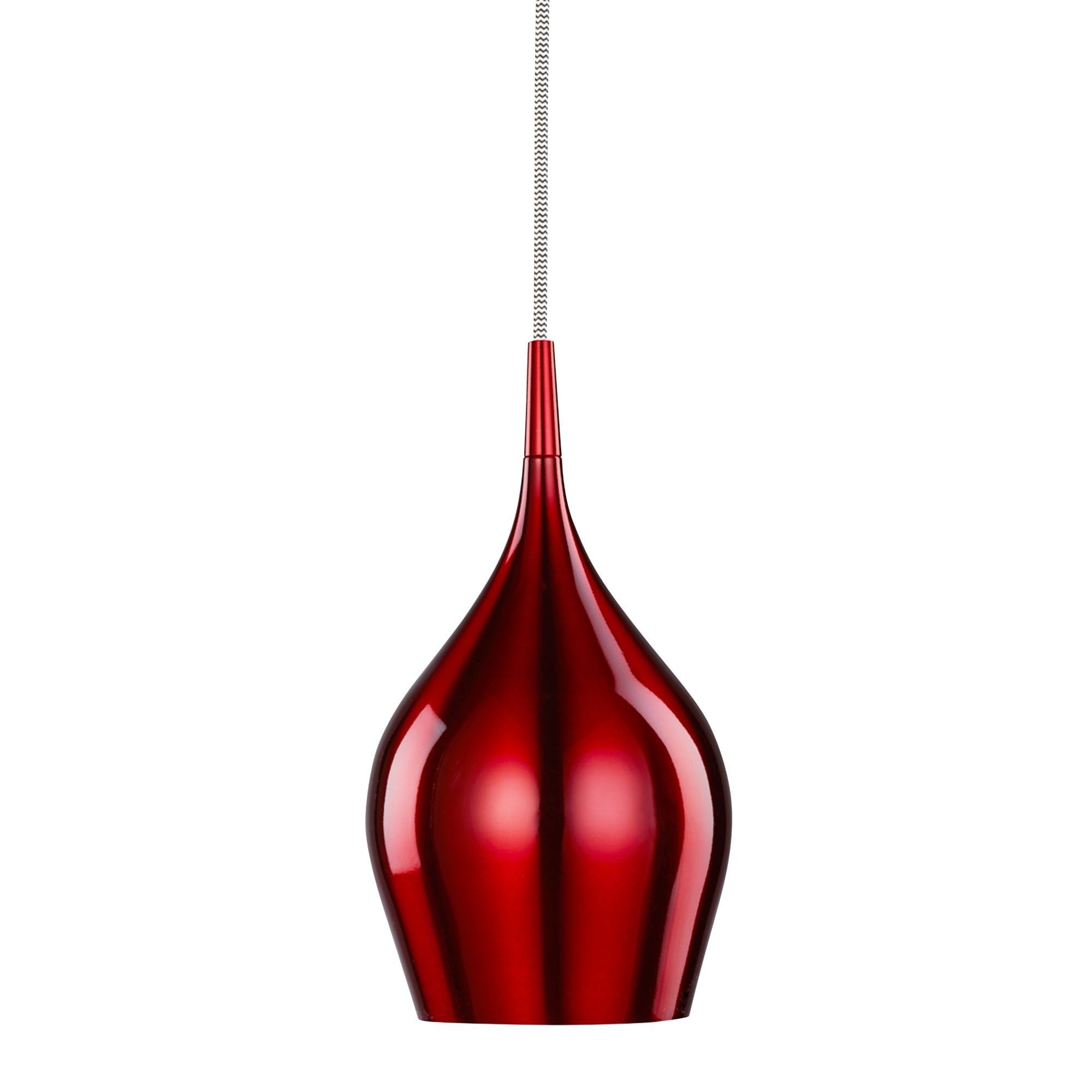 Searchlight Vulcan Single Red Pendant - Diameter 12cm