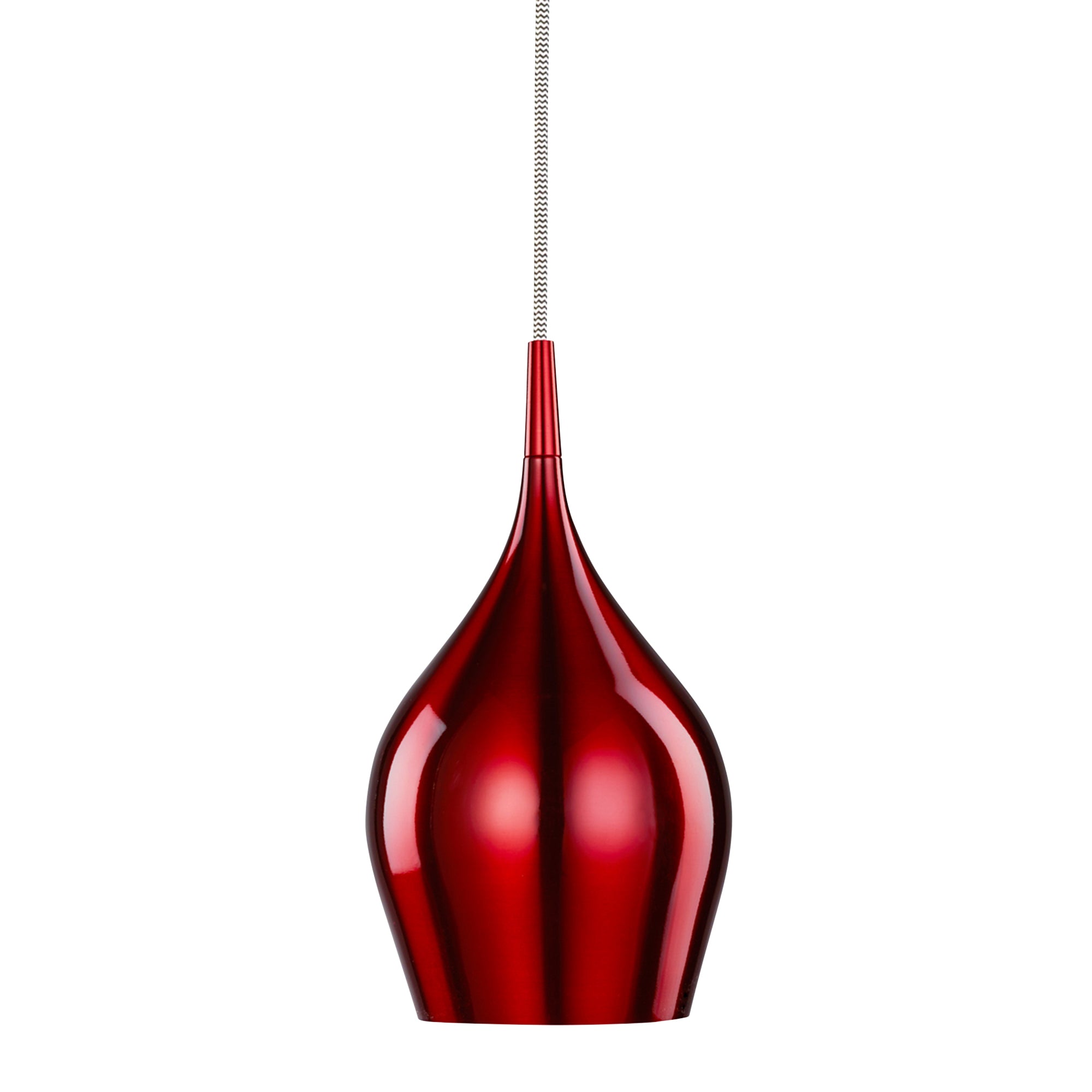 Searchlight Vulcan Single Red Pendant - Diameter 12cm