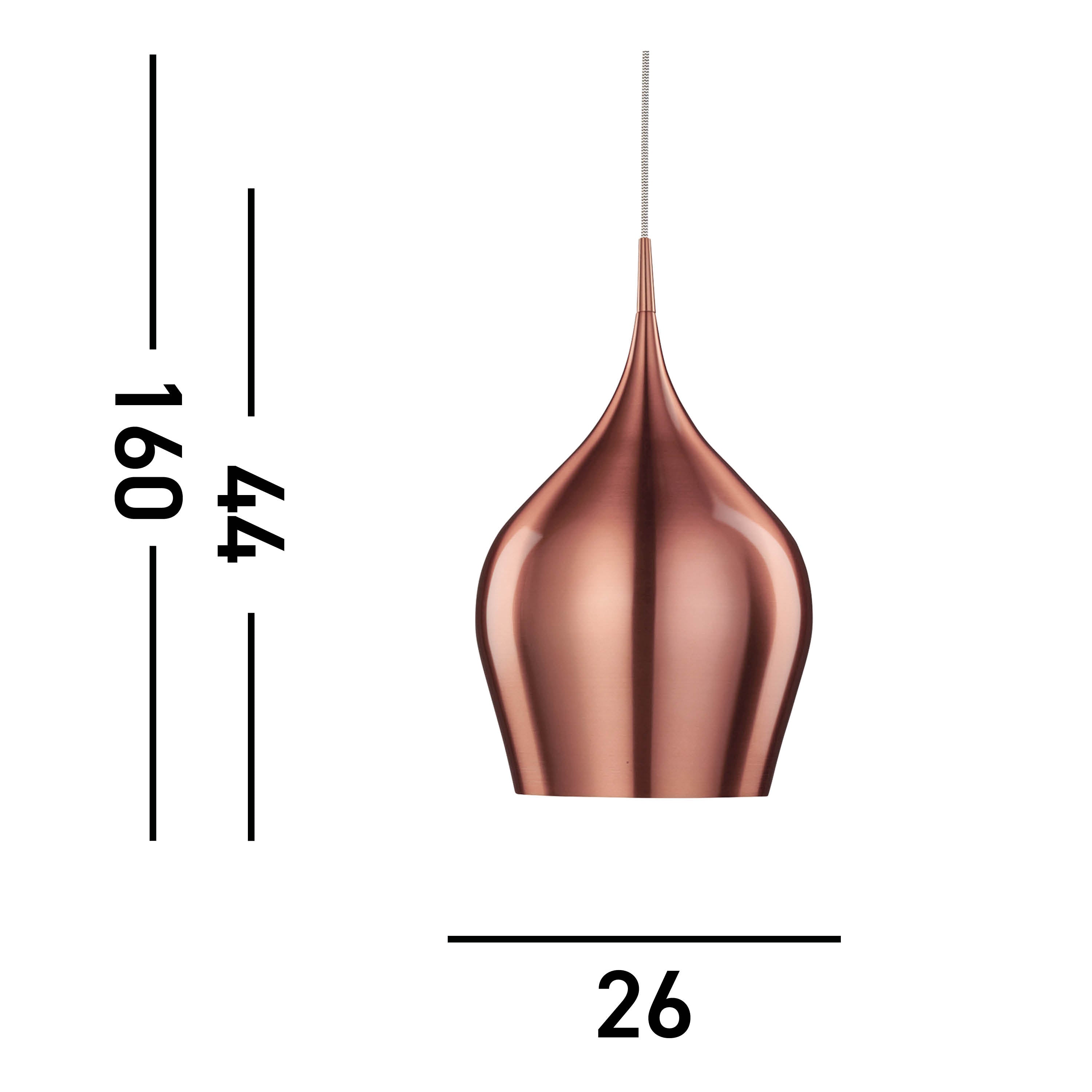 Searchlight Vulcan Single Copper Pendant - Diameter 26cm