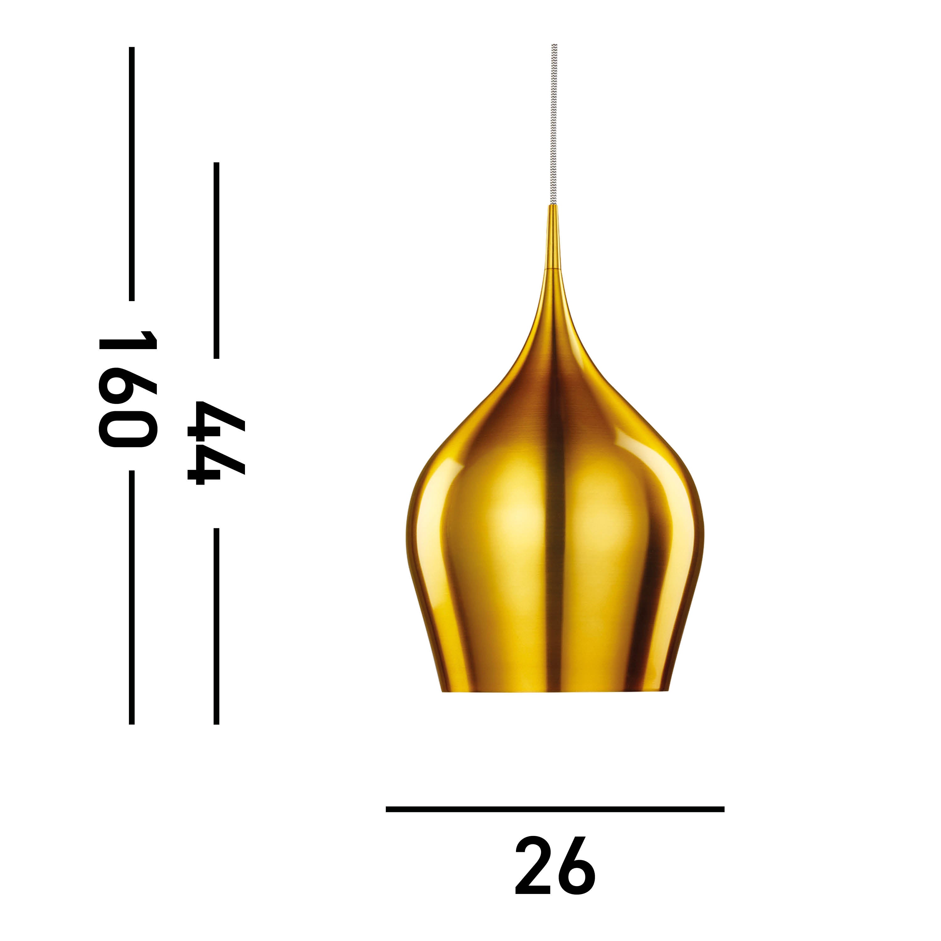 Searchlight Vulcan Single Gold Pendant - Diameter 26cm