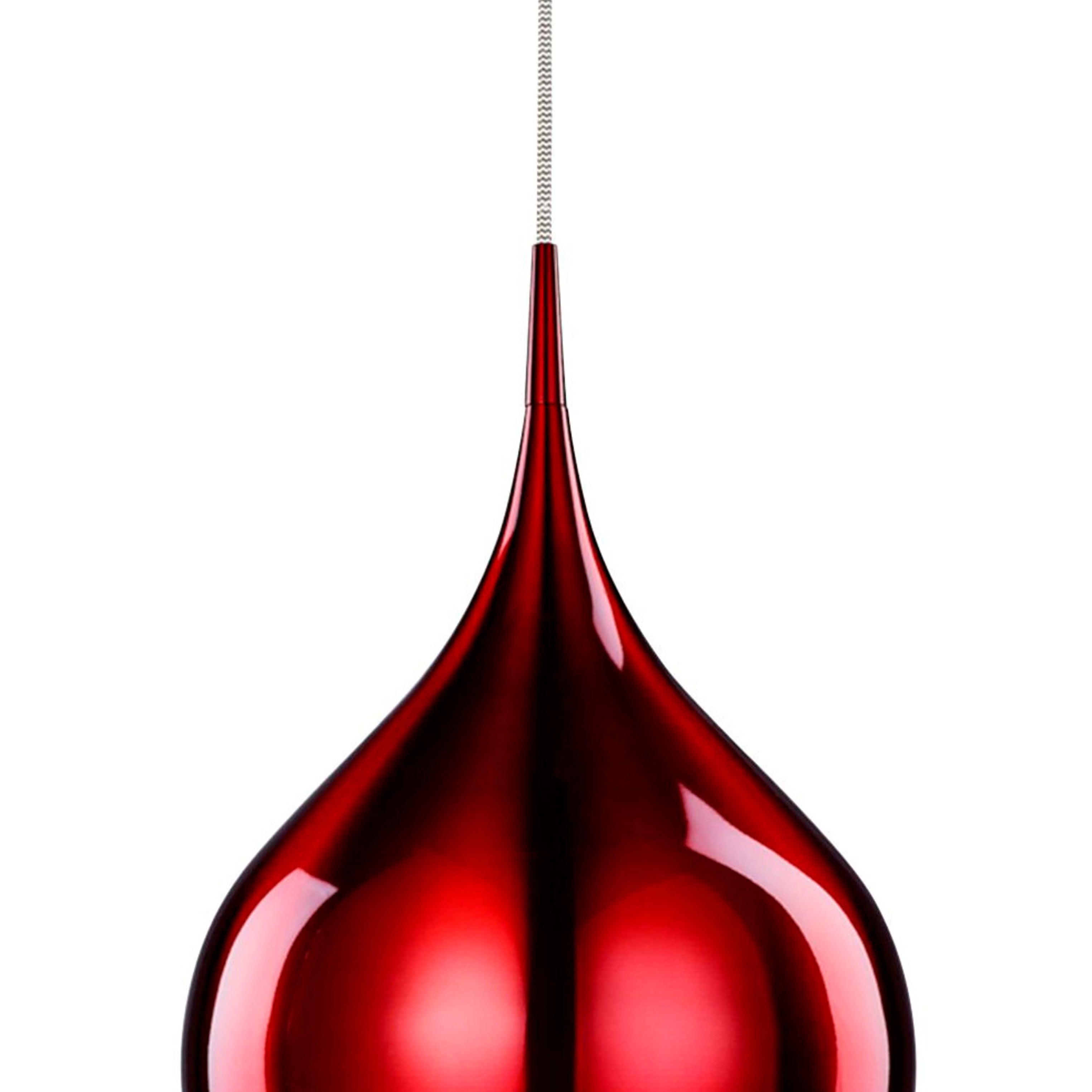 Searchlight Vulcan Single Red Pendant - Diameter 26cm