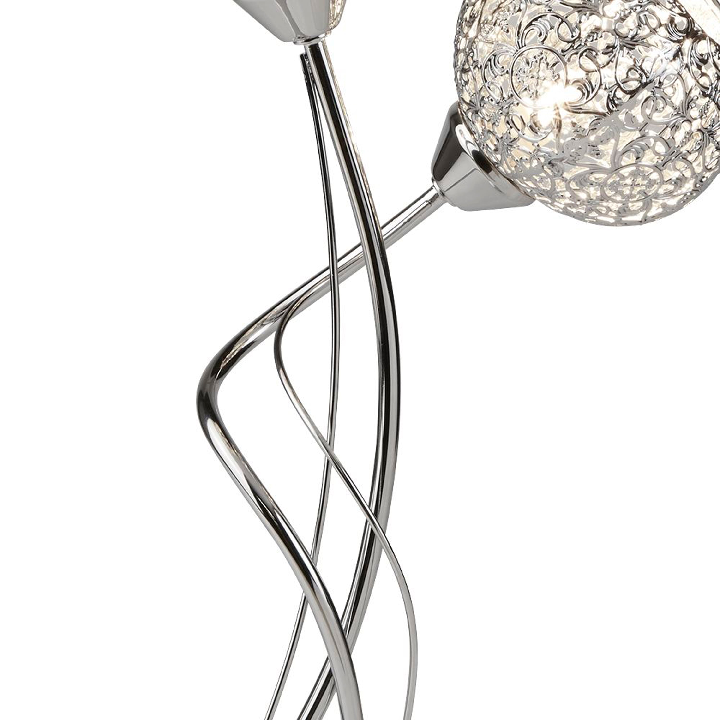 Searchlight Smithdown 2 Light Table Lamp - Chrome & Laser Cut Shades