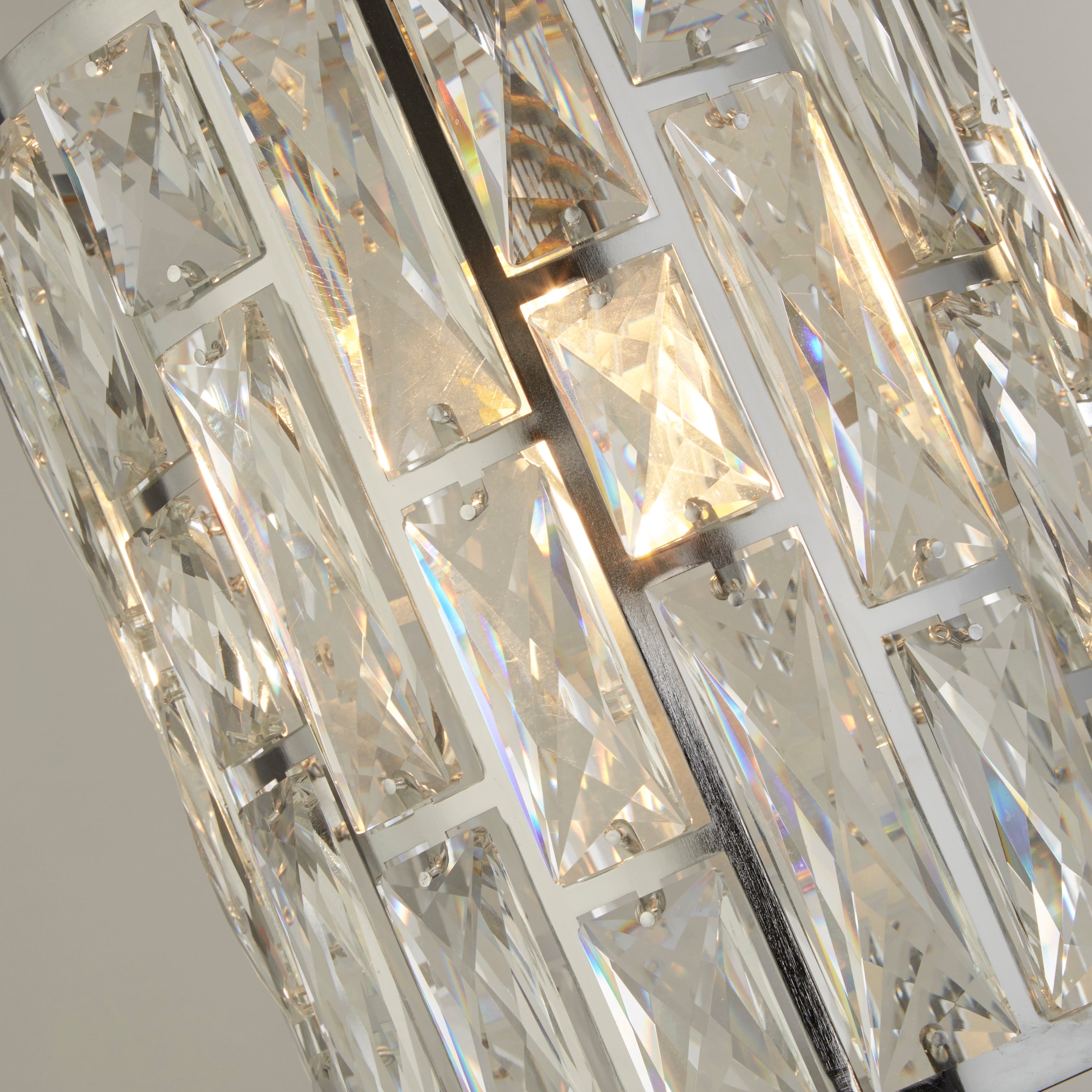 Searchlight Becket Pendant - Chrome & Crystal Glass