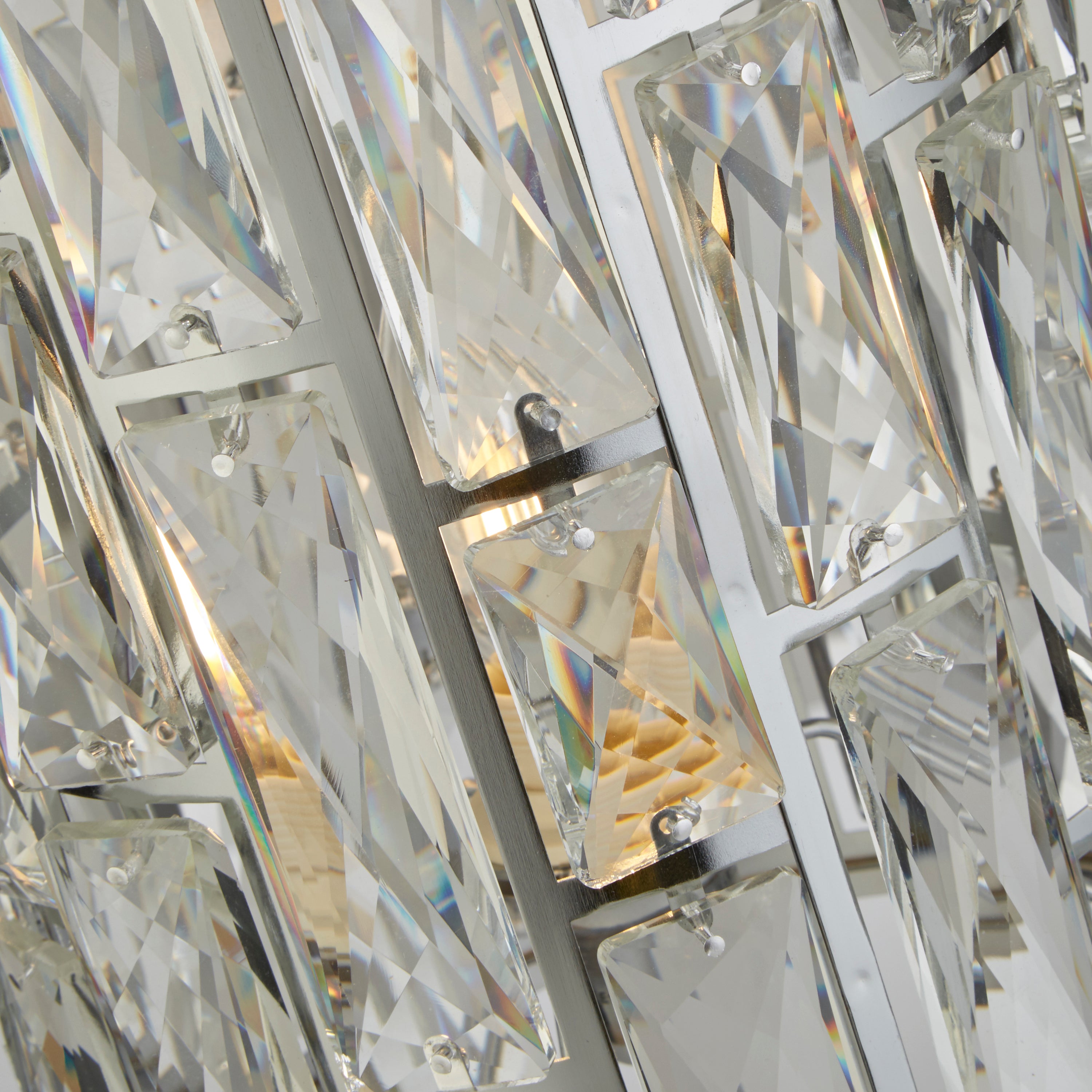 Searchlight Becket Table Lamp - Chrome & Crystal Glass