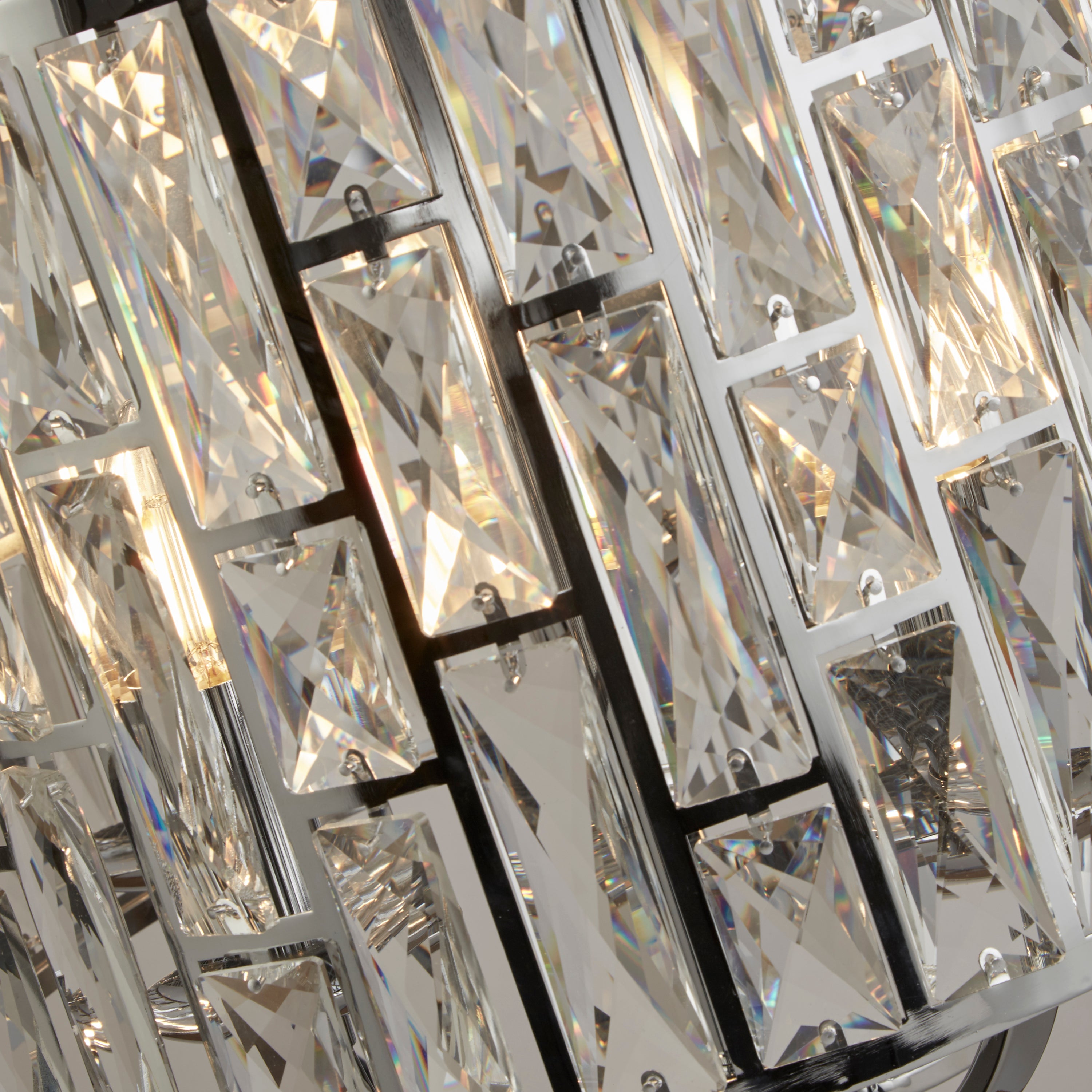 Searchlight Becket 5 Light Ceiling Pendant - Chrome & Crystal Glass