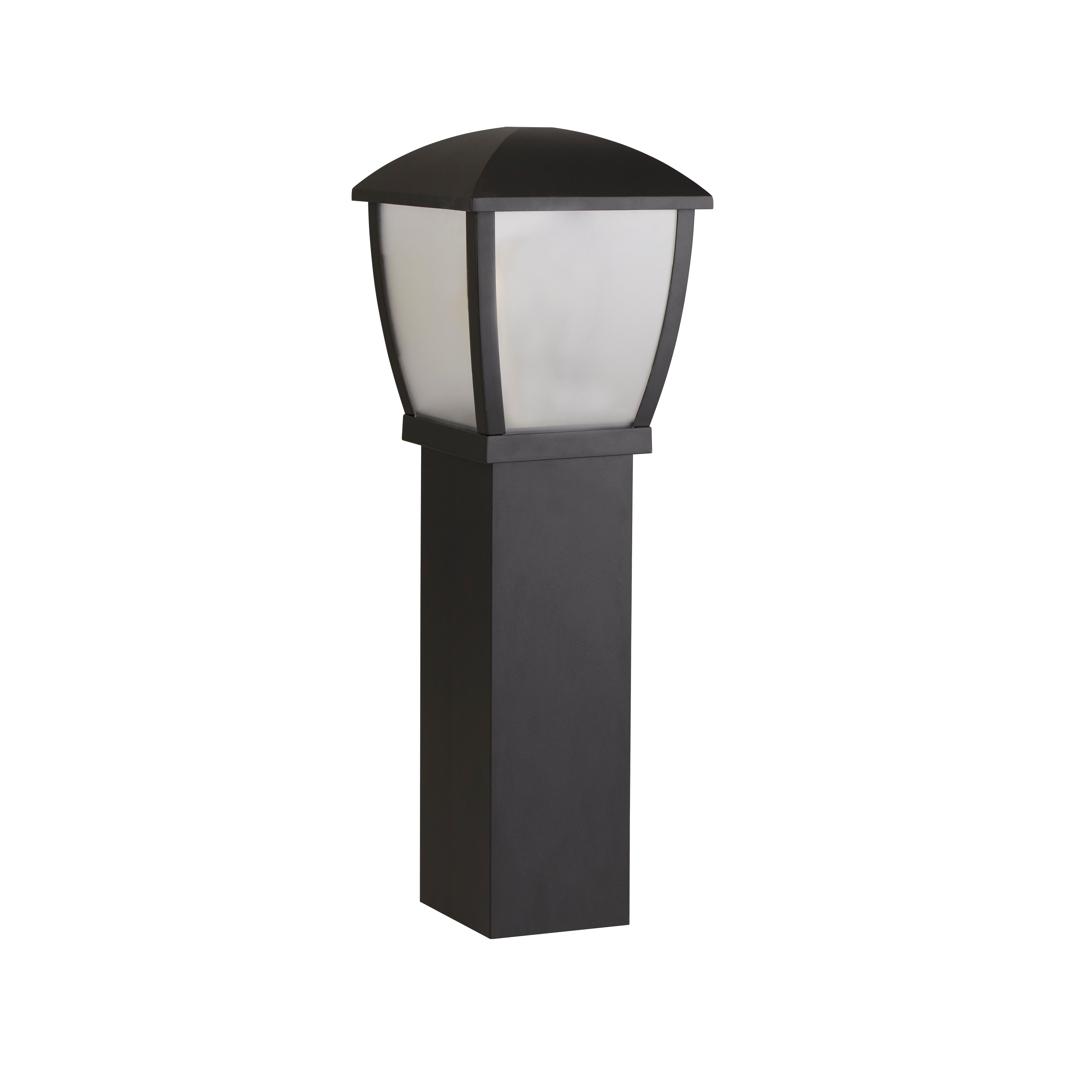 Searchlight Sefton 730mm Outdoor Post - Black & Clear Frosted Panels - IP44