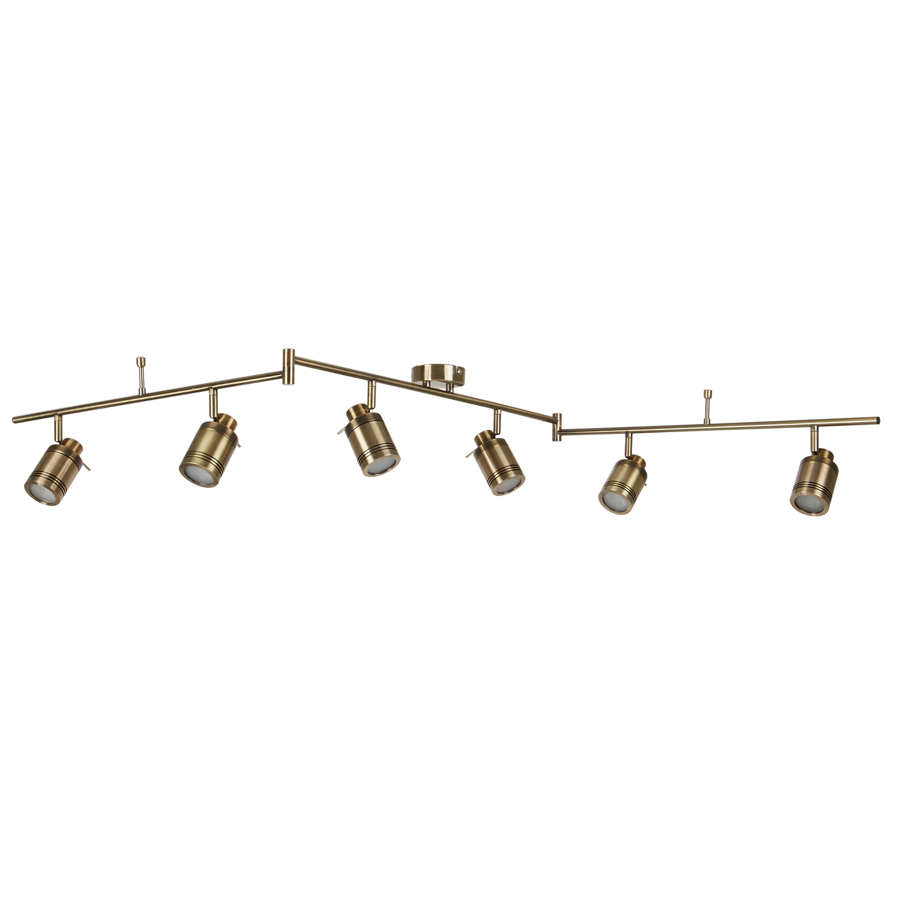 Searchlight Saker 6 Light IP44 Bathroom Spot Split - Bar, Antique Brass