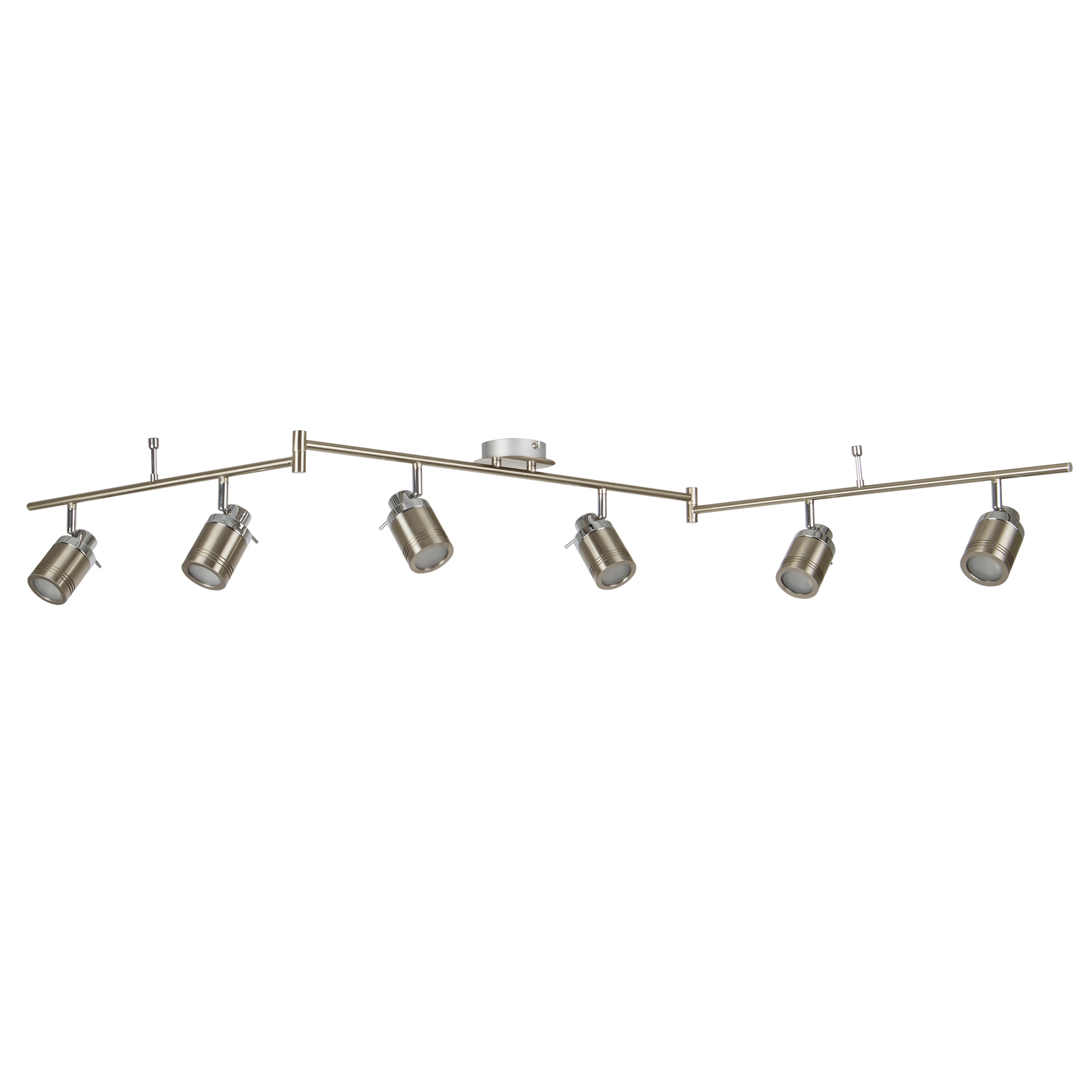 Searchlight Saker 6 Light IP44 Bathroom Spot Split - Bar, Satin Silver