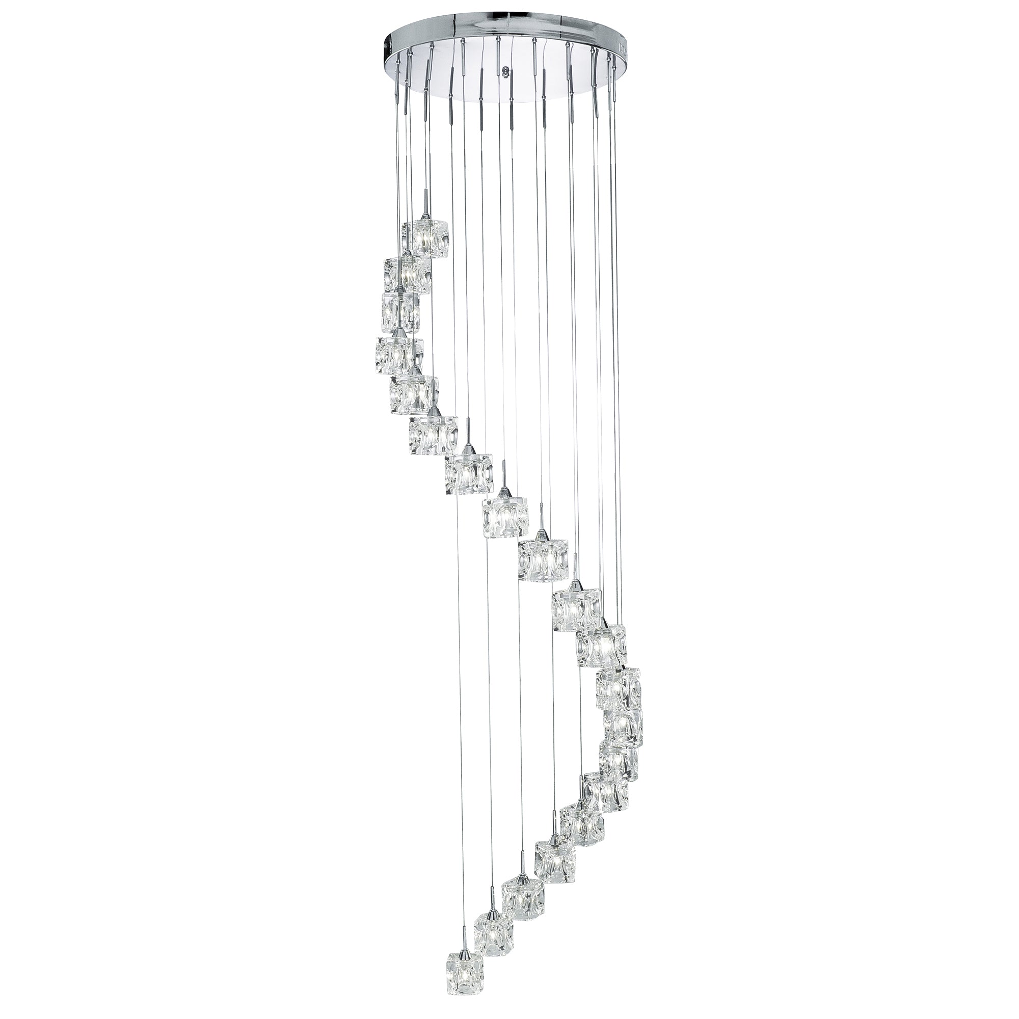 Searchlight Caledonia Chrome 20 Light LED Ice Cube Multi - Drop Fitting
