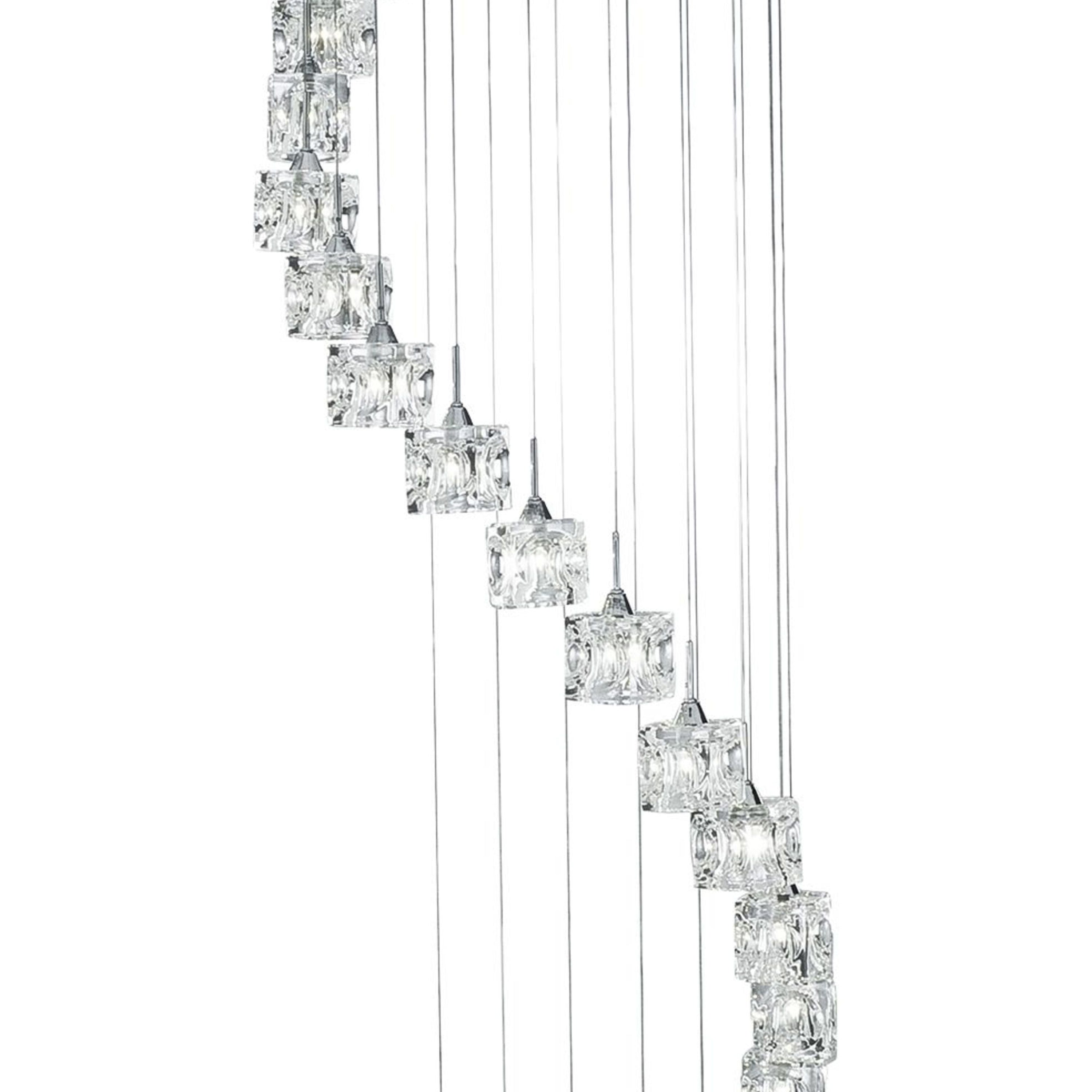 Searchlight Caledonia Chrome 20 Light LED Ice Cube Multi - Drop Fitting