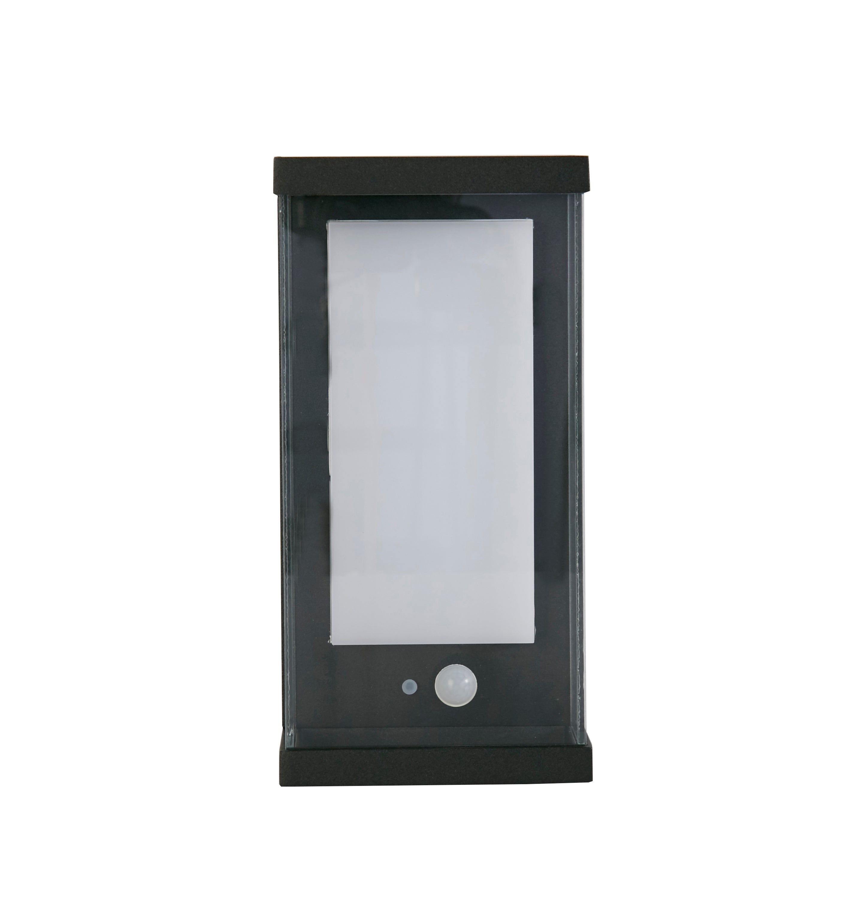 Searchlight Argyle Solar Outdoor Wall Light with PIR - Black & White Polycarbonate