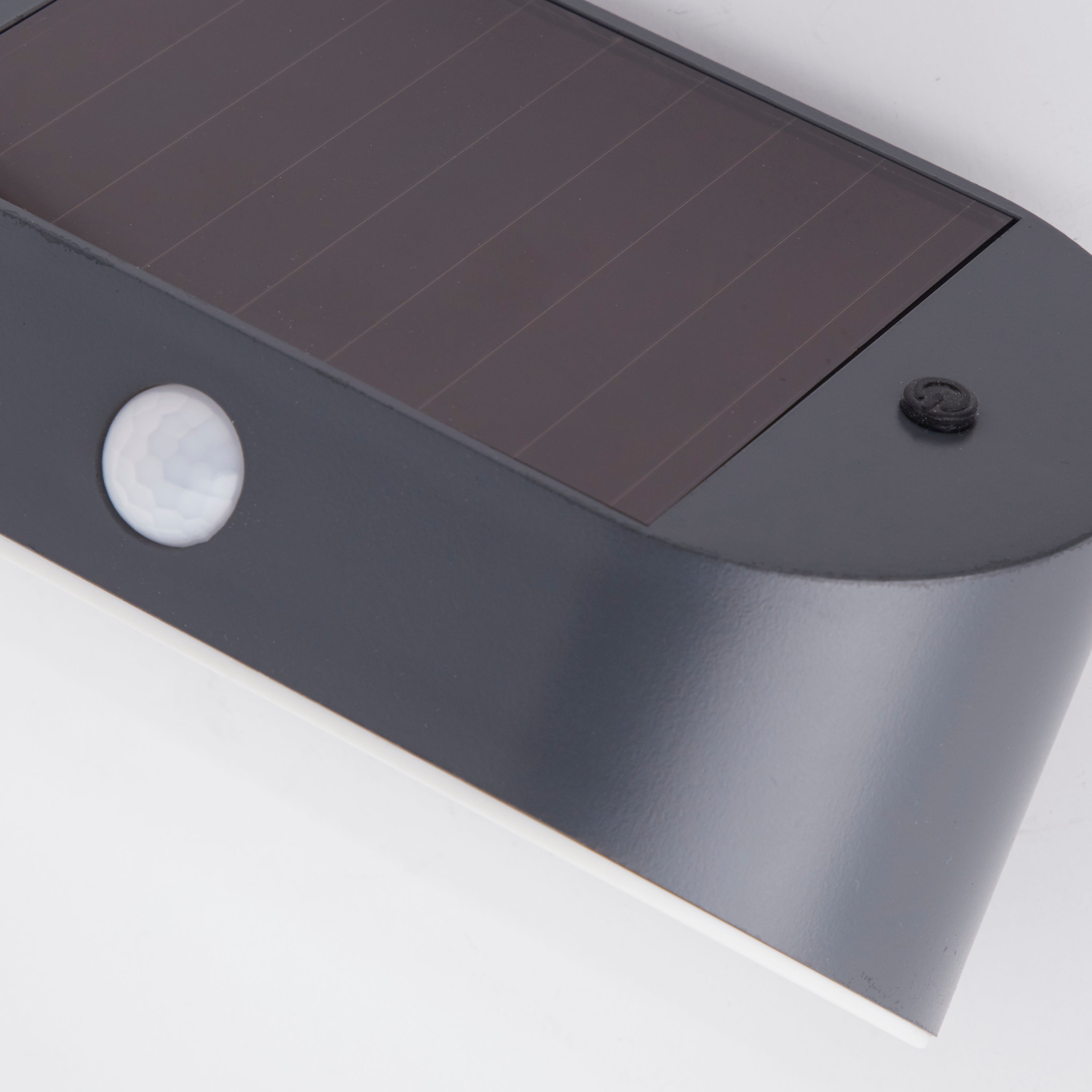 Searchlight Battenburg Solar Outdoor Wall Light with PIR - Black & White Polycarbonate