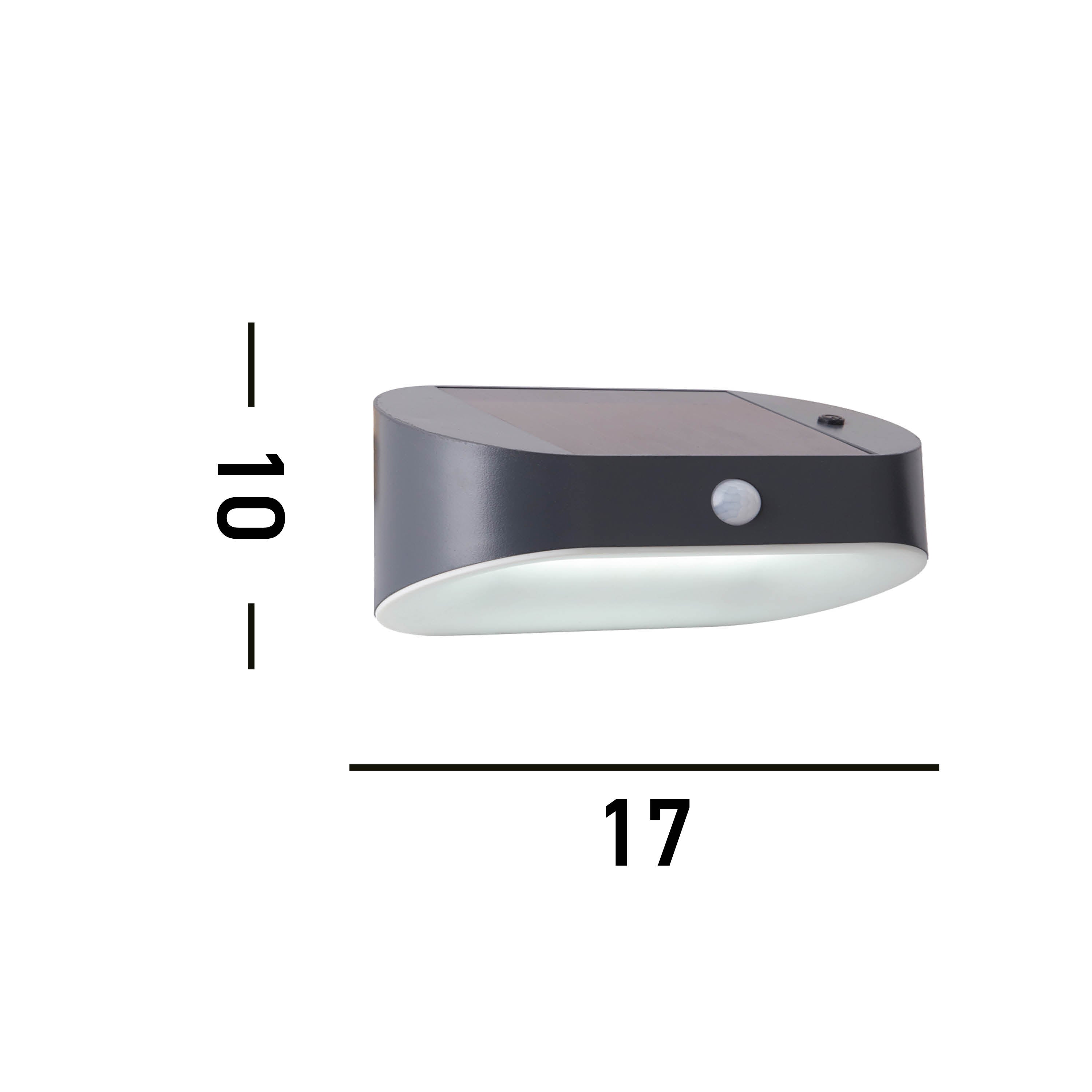 Searchlight Battenburg Solar Outdoor Wall Light with PIR - Black & White Polycarbonate
