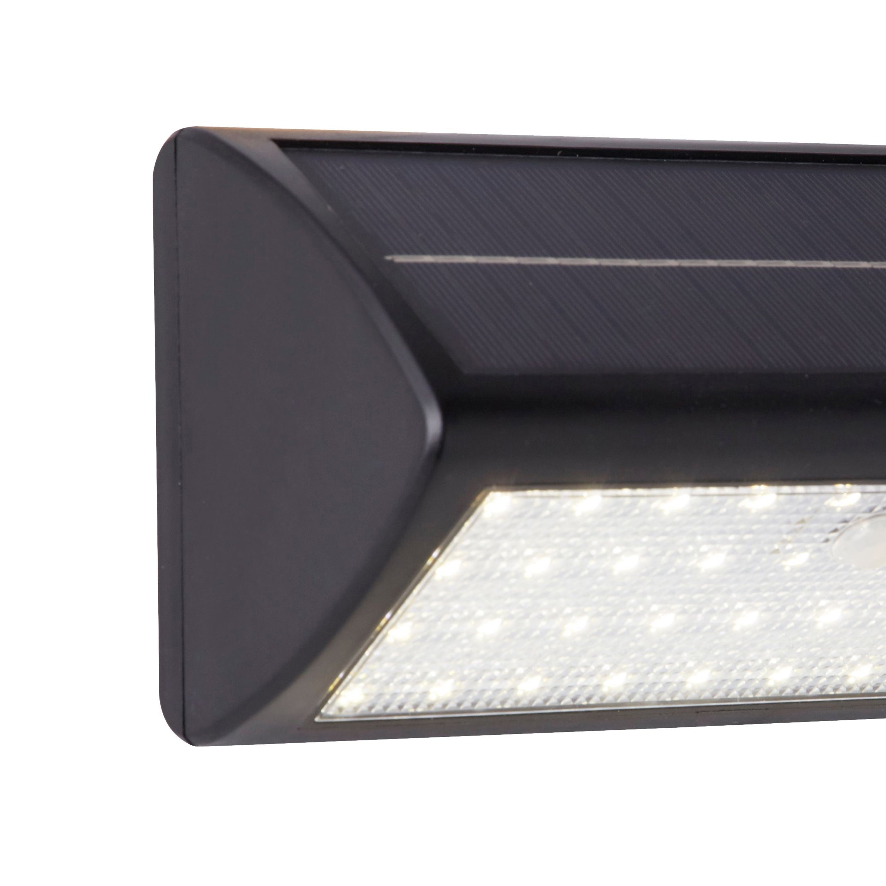 Searchlight Cairo Solar Outdoor Wall Light with PIR - Black & White Polycarbonate