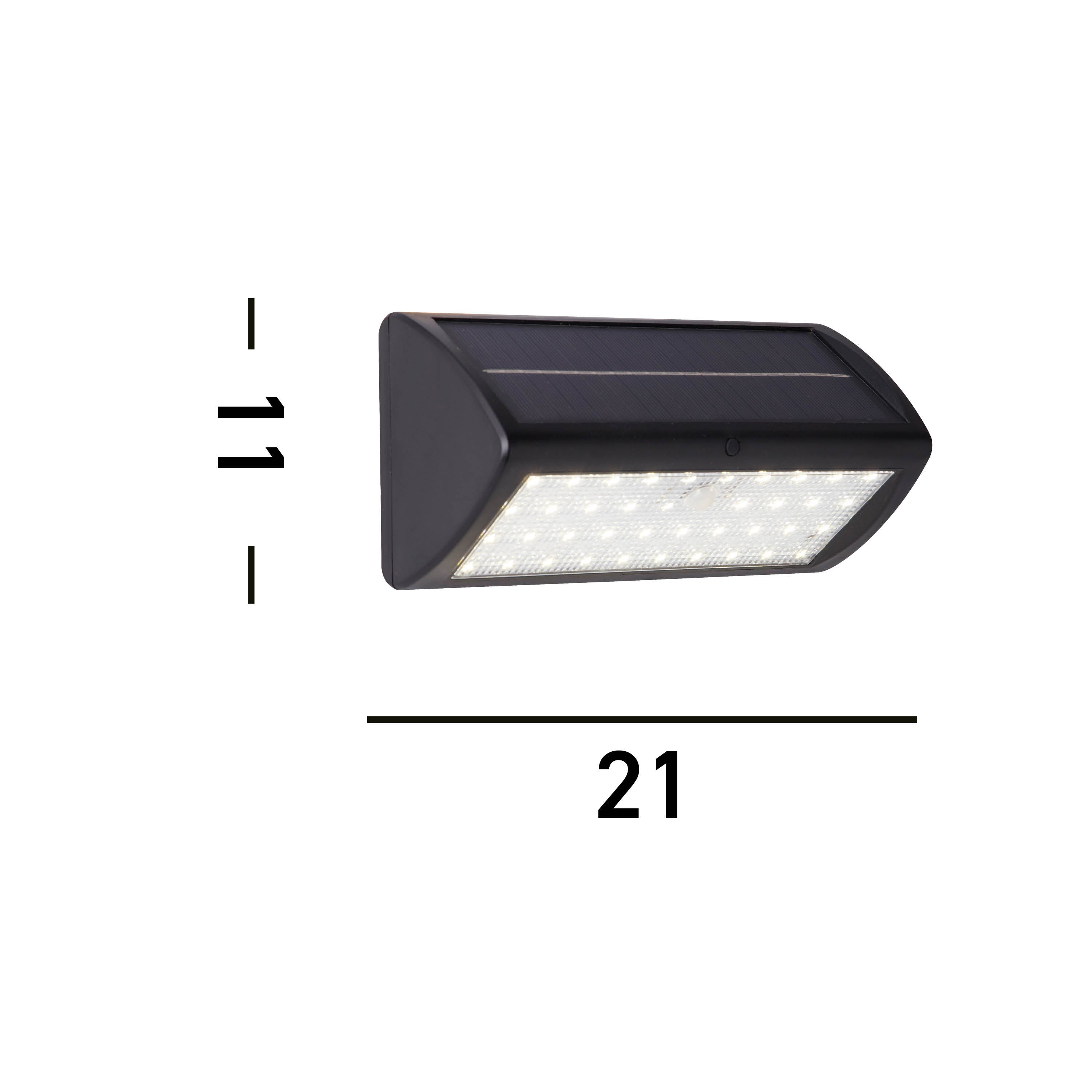 Searchlight Cairo Solar Outdoor Wall Light with PIR - Black & White Polycarbonate