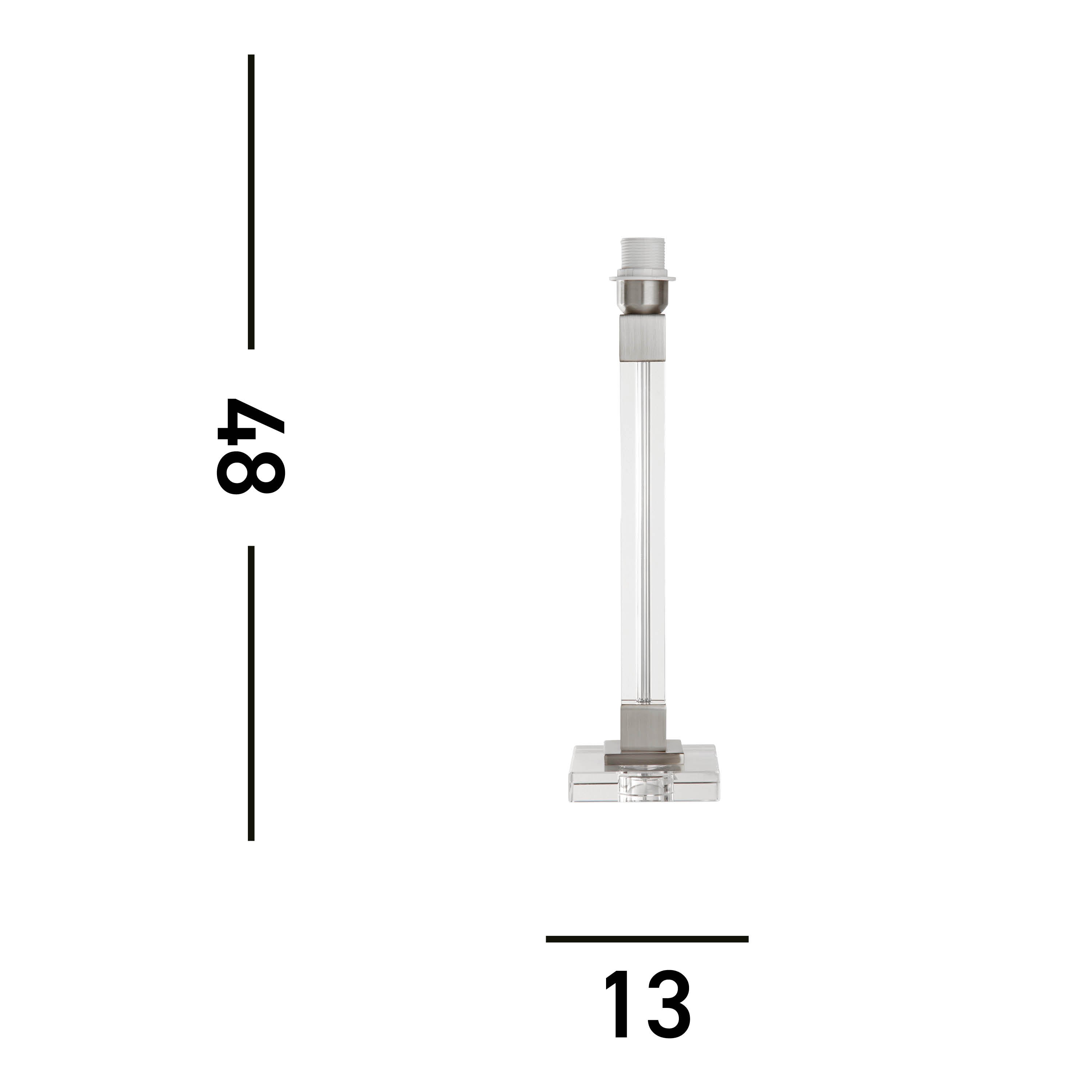 Searchlight Sarah Table Lamp Base - Satin Nickel & Crystal - Base Only