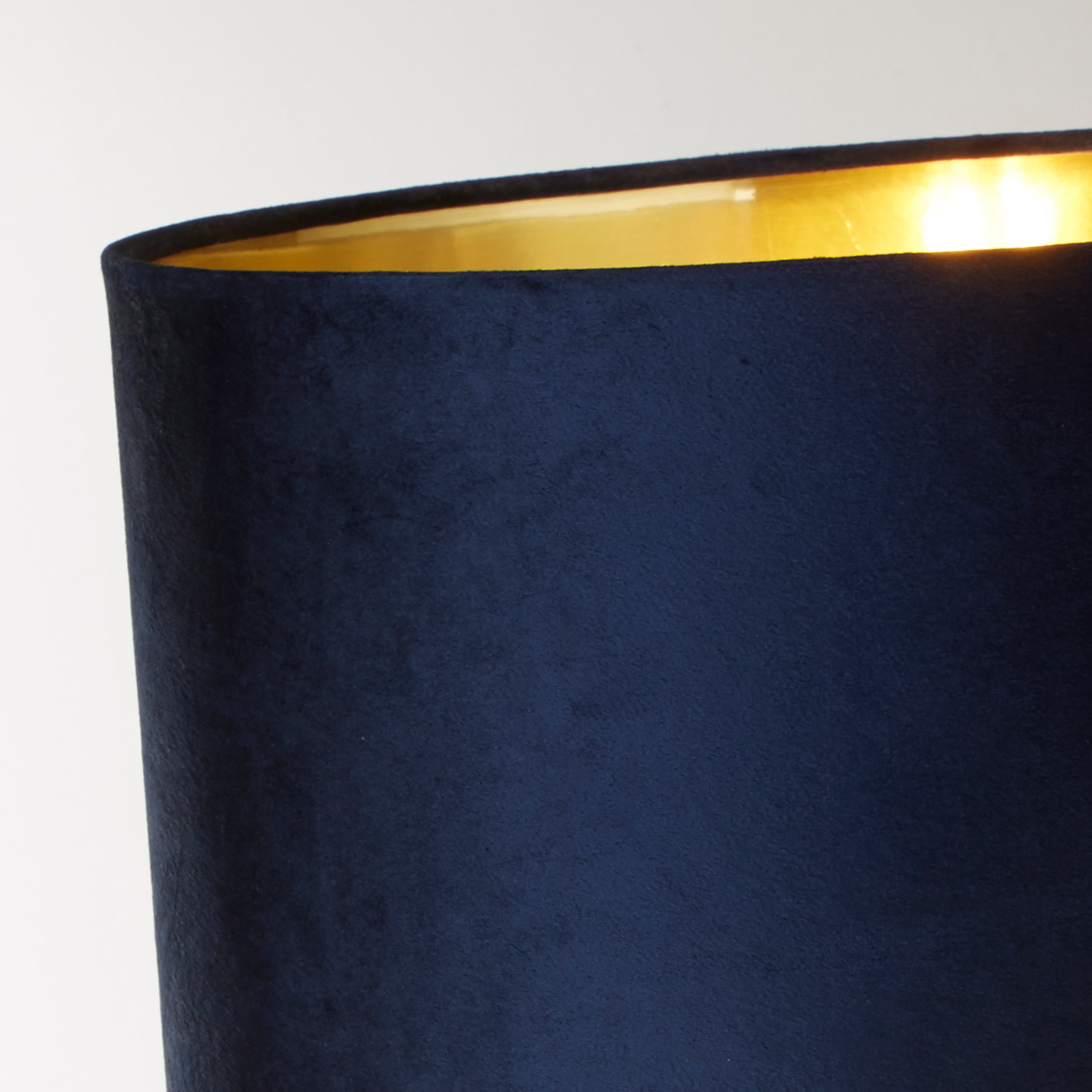 Searchlight Sarah Table Lamp - Crystal, Brass & Navy Velvet