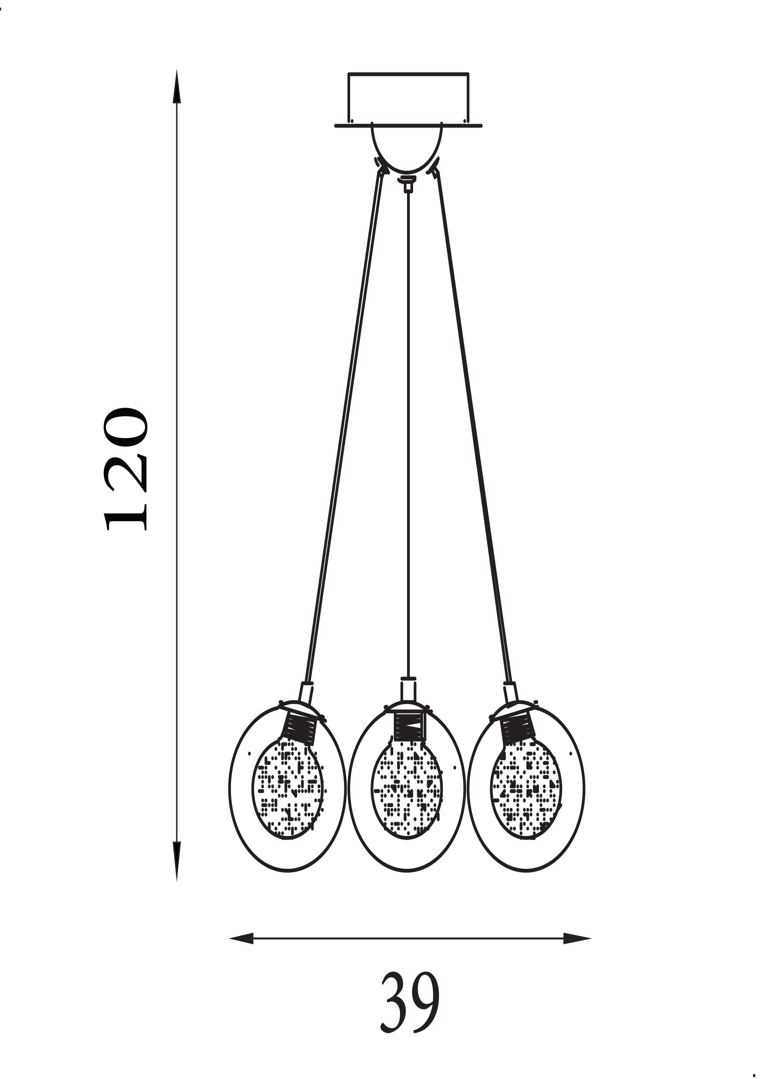 Searchlight Caryl LED 7 Light Pendant - Chrome, Clear Glass & Crystal Sand