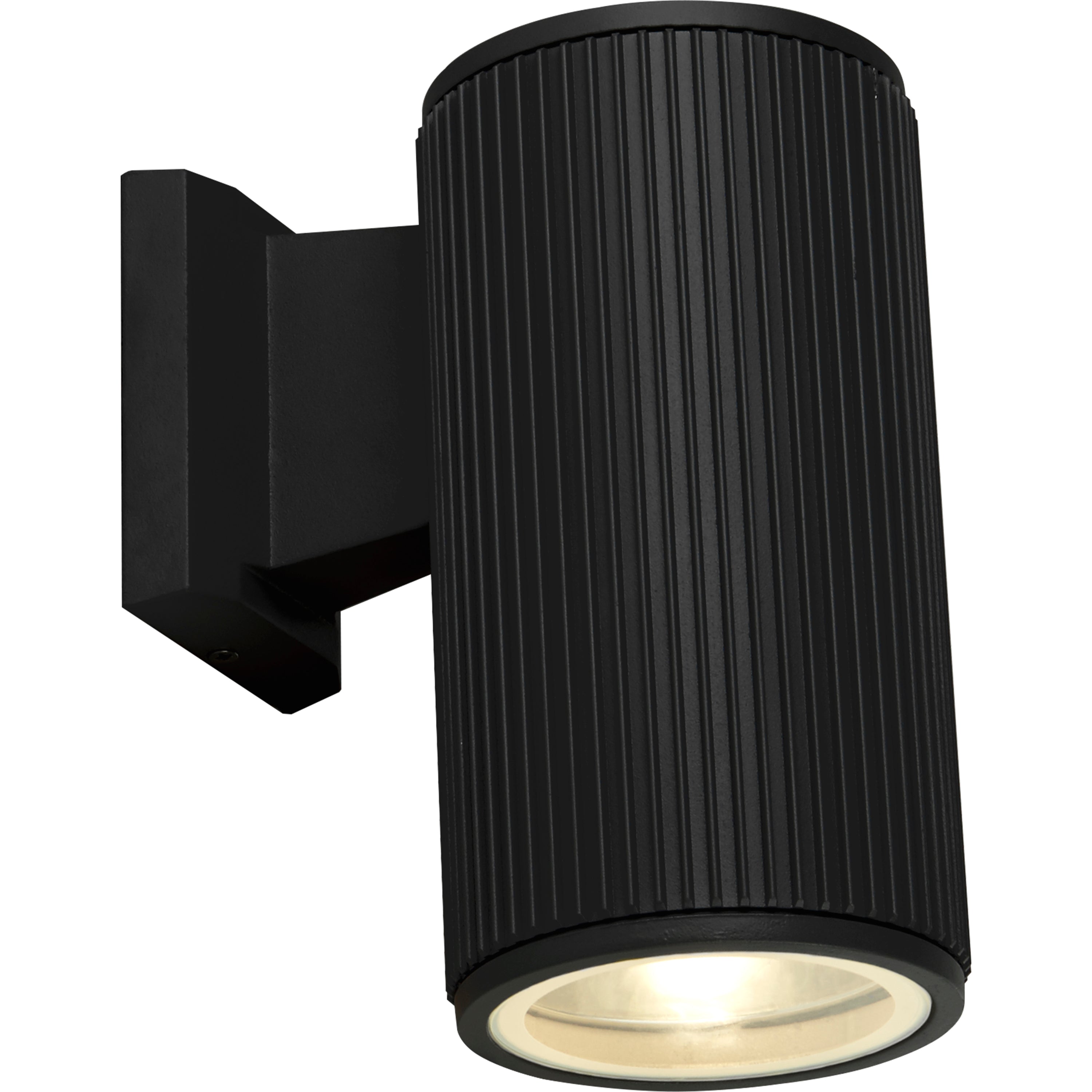 Searchlight Hallman Outdoor Wall Light - Black with Clear Glass Diffuser