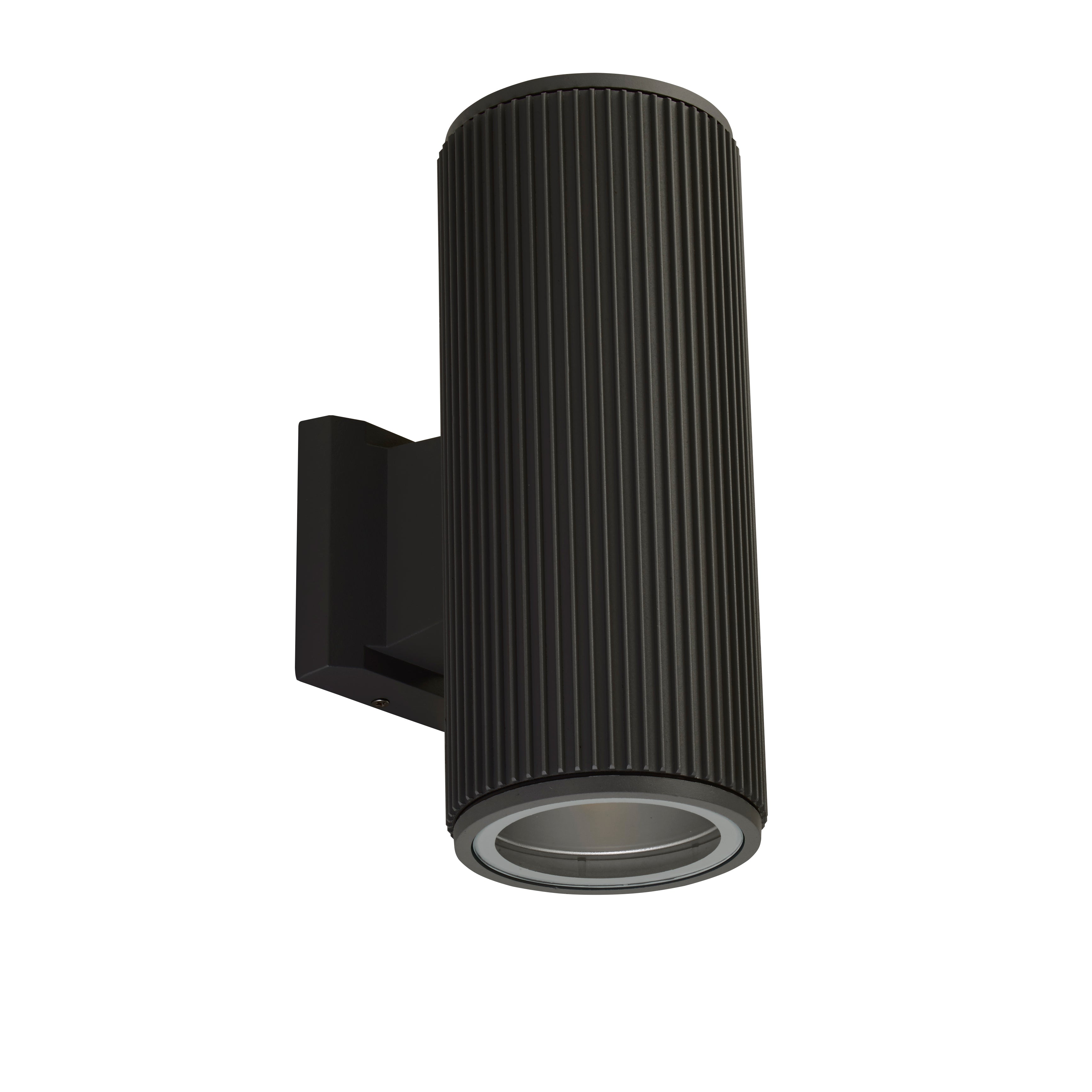 Searchlight Hallman 2 Light Outdoor Wall Light - Black with Clear Glass Diffuser