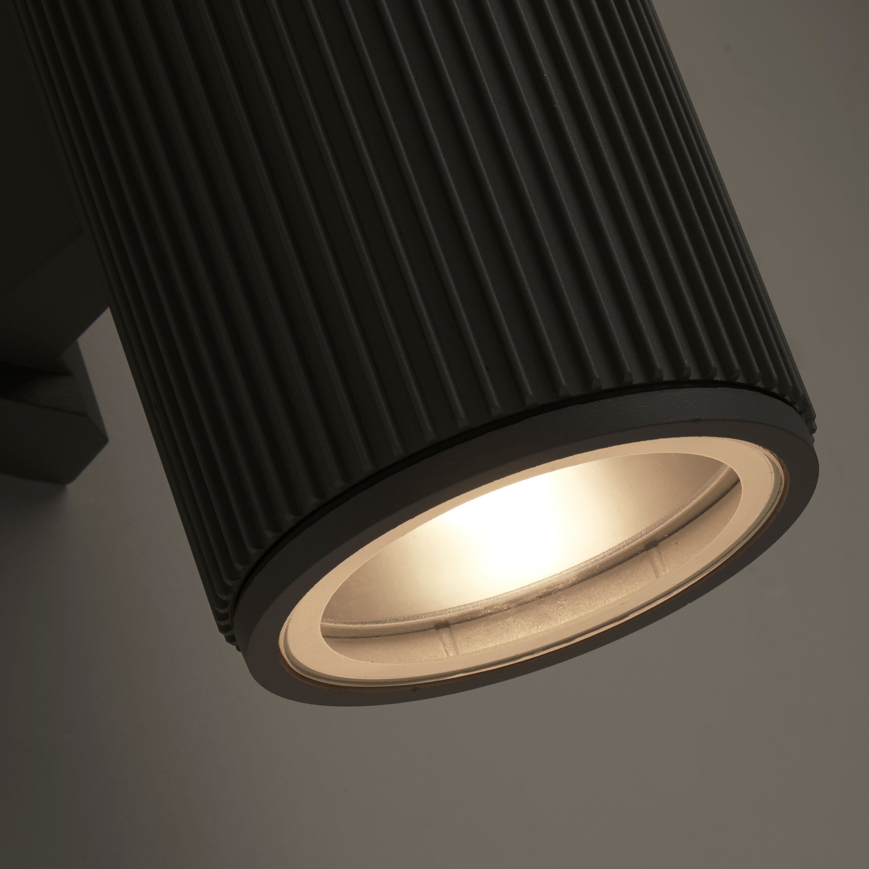 Searchlight Hallman 2 Light Outdoor Wall Light - Black with Clear Glass Diffuser