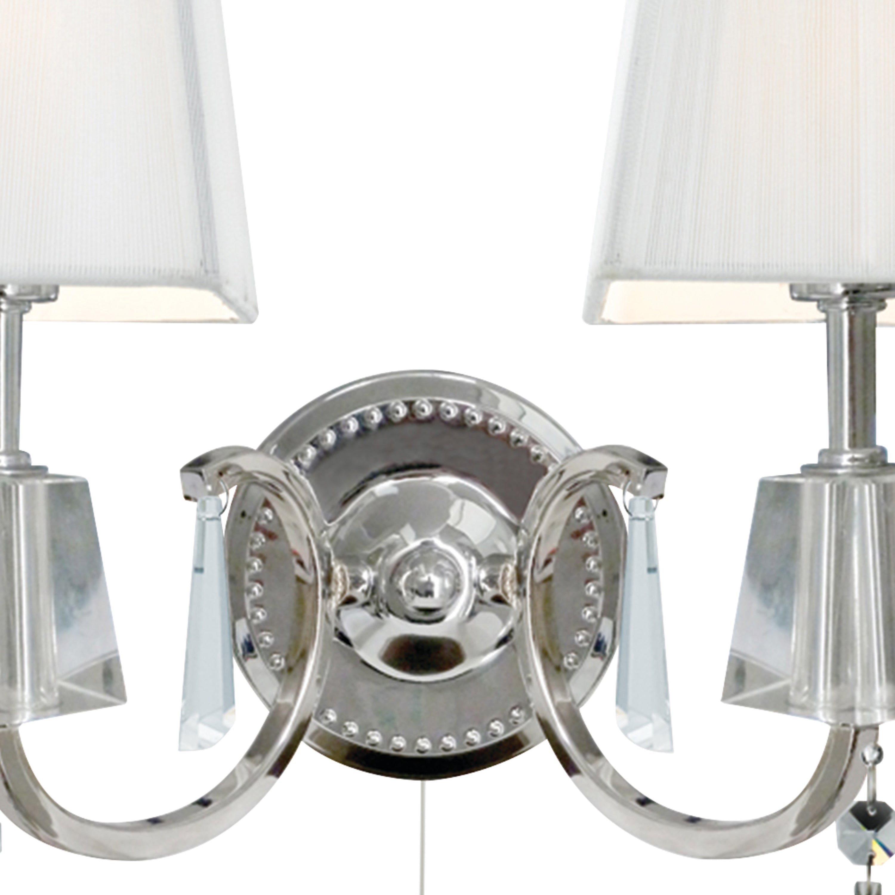 Searchlight Pilgrim 2 Light Wall Light - Chrome & Glass