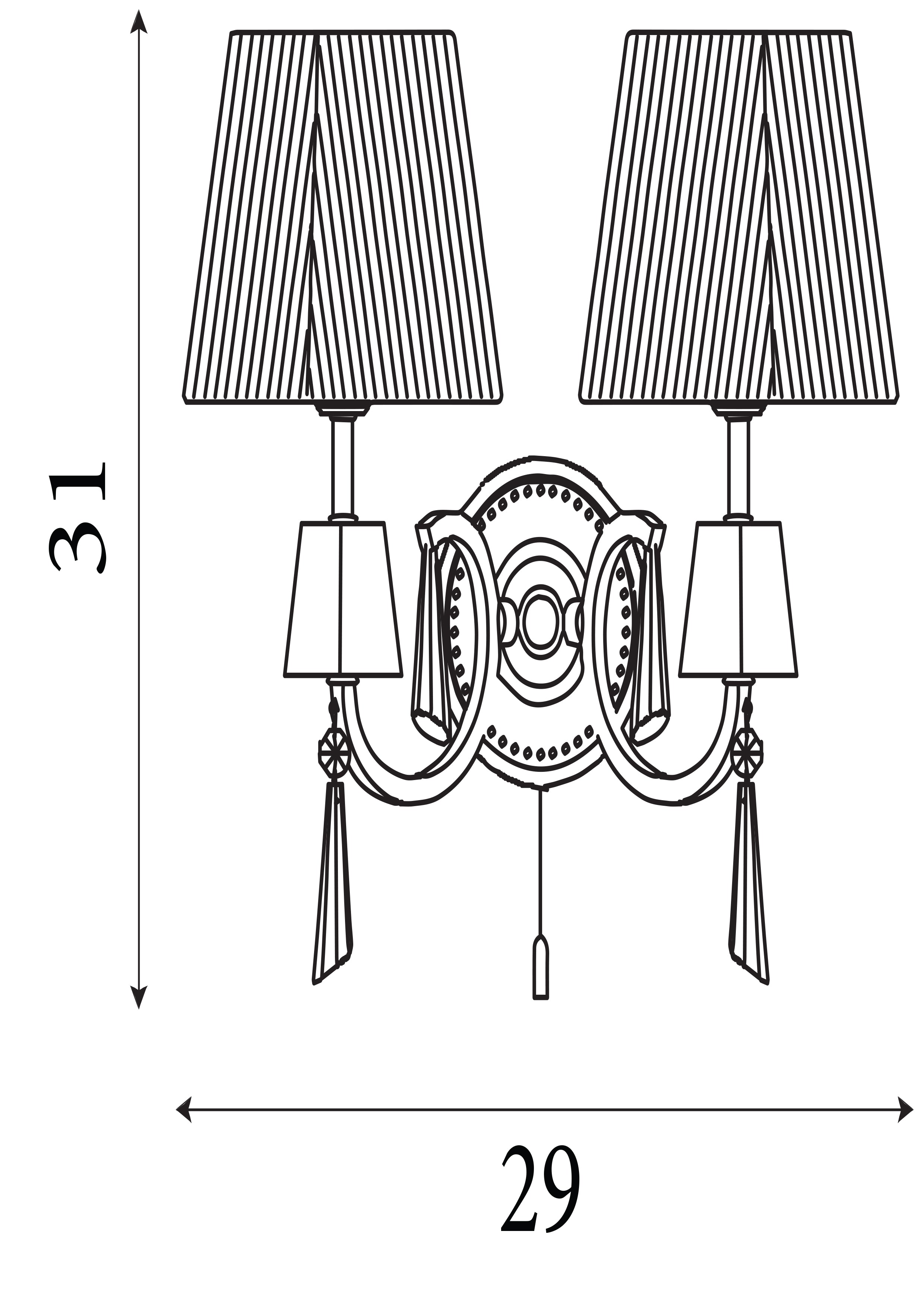 Searchlight Pilgrim 2 Light Wall Light - Chrome & Glass
