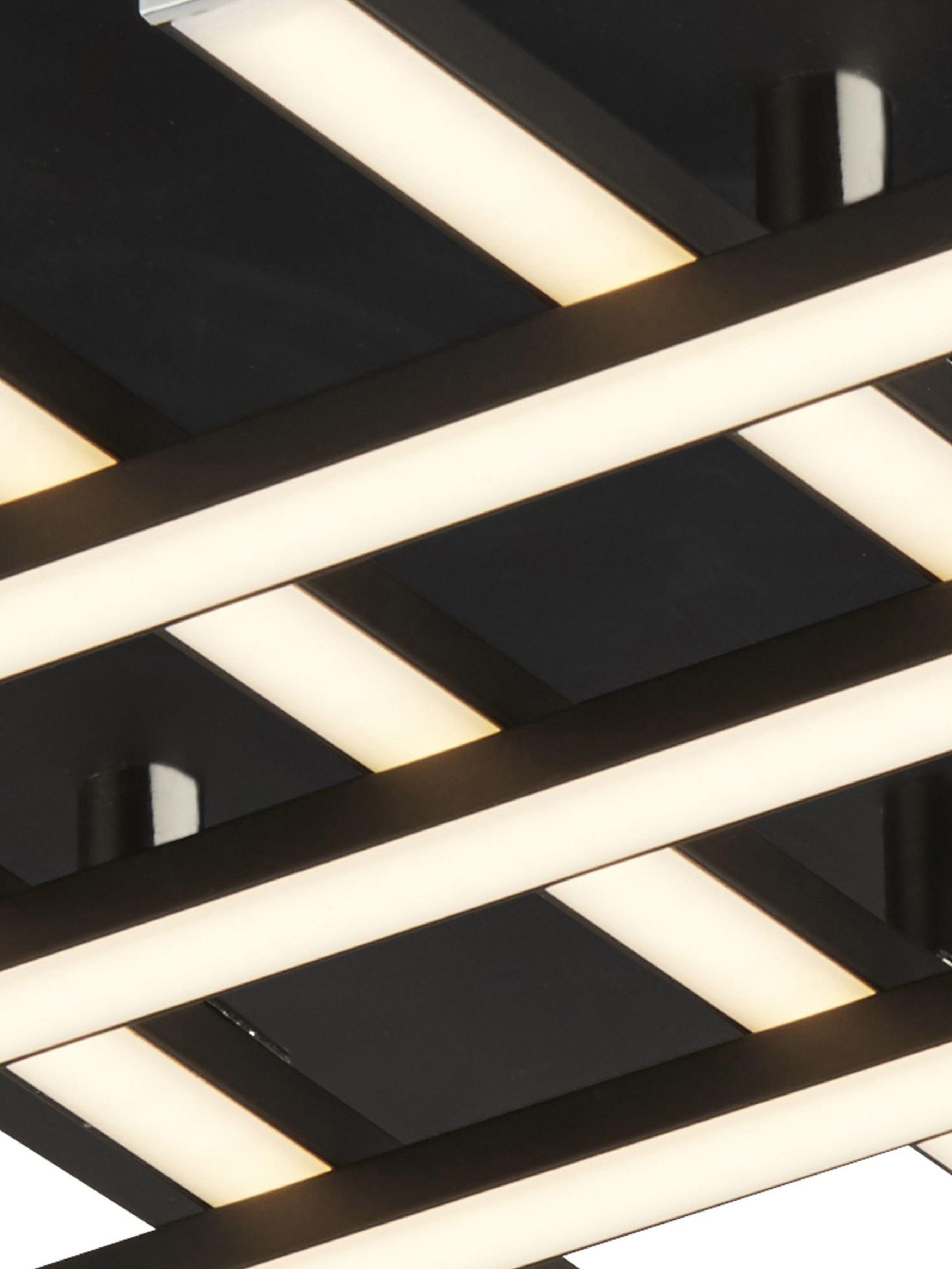 Searchlight Mark 6 Light LED Ceiling Light - Black & Opal