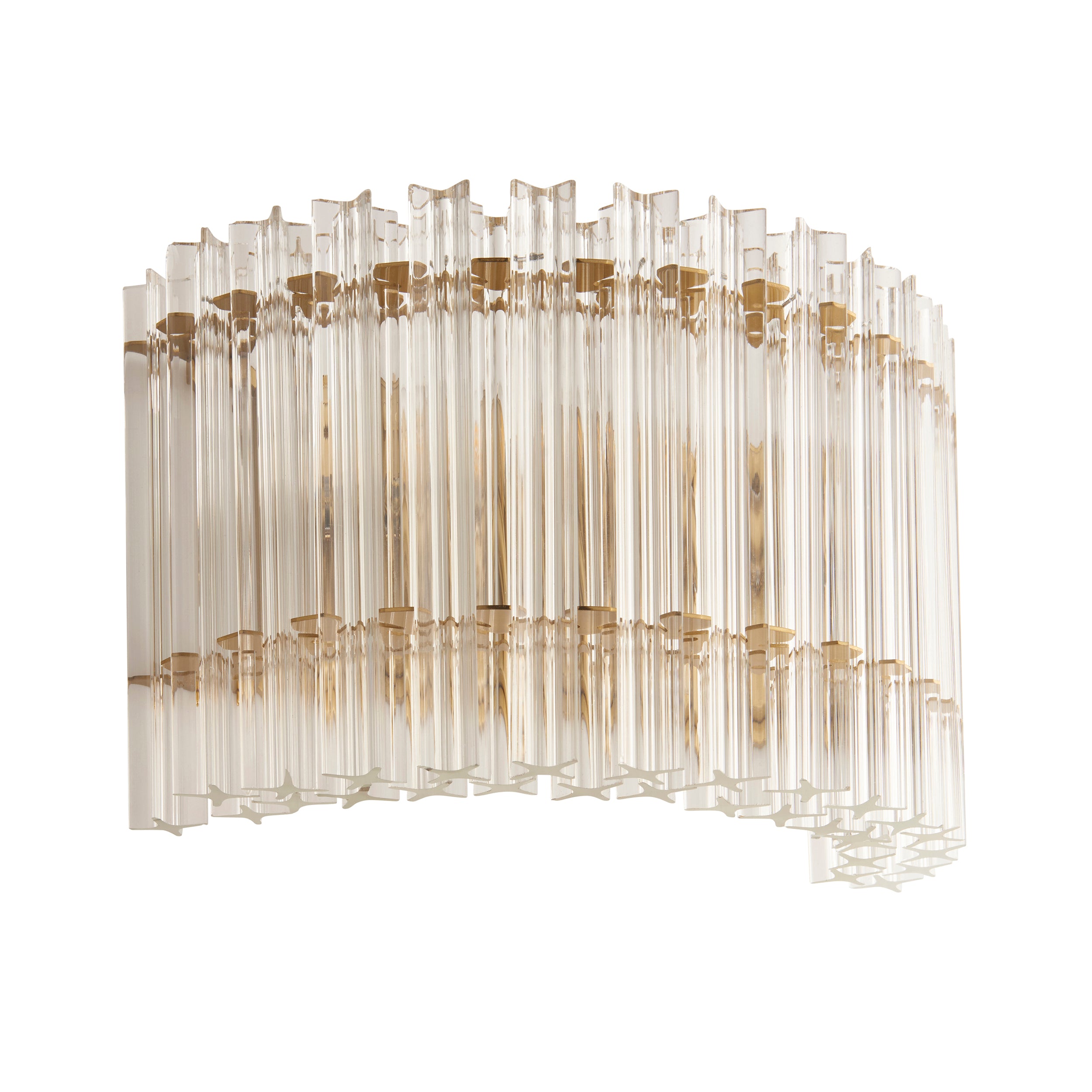 Utopia Lume 2 Light Wall Light - Brushed Aged Brass & Clear Glass