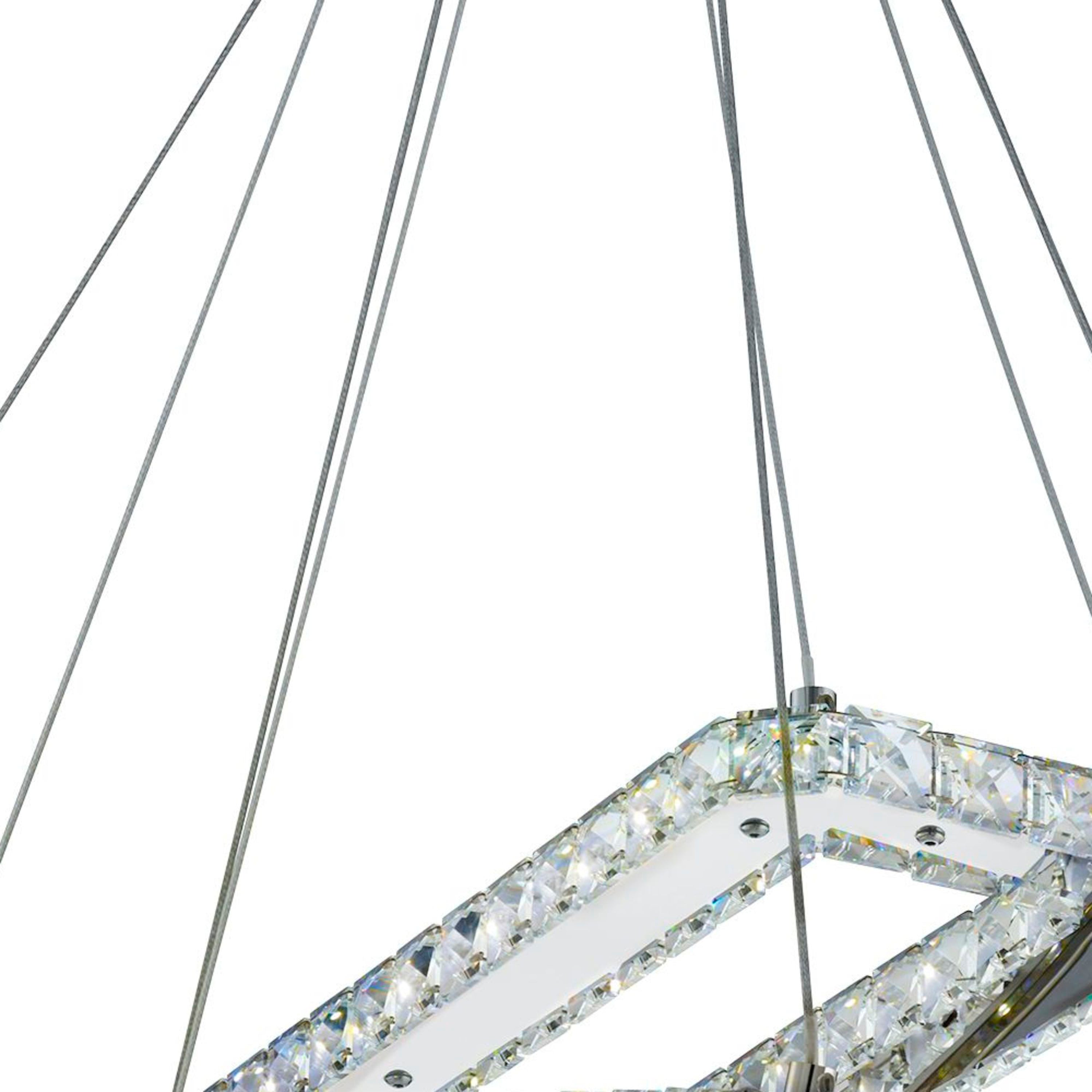 Searchlight Canarvan 2 Light LED Pendant - Chrome & Clear Glass