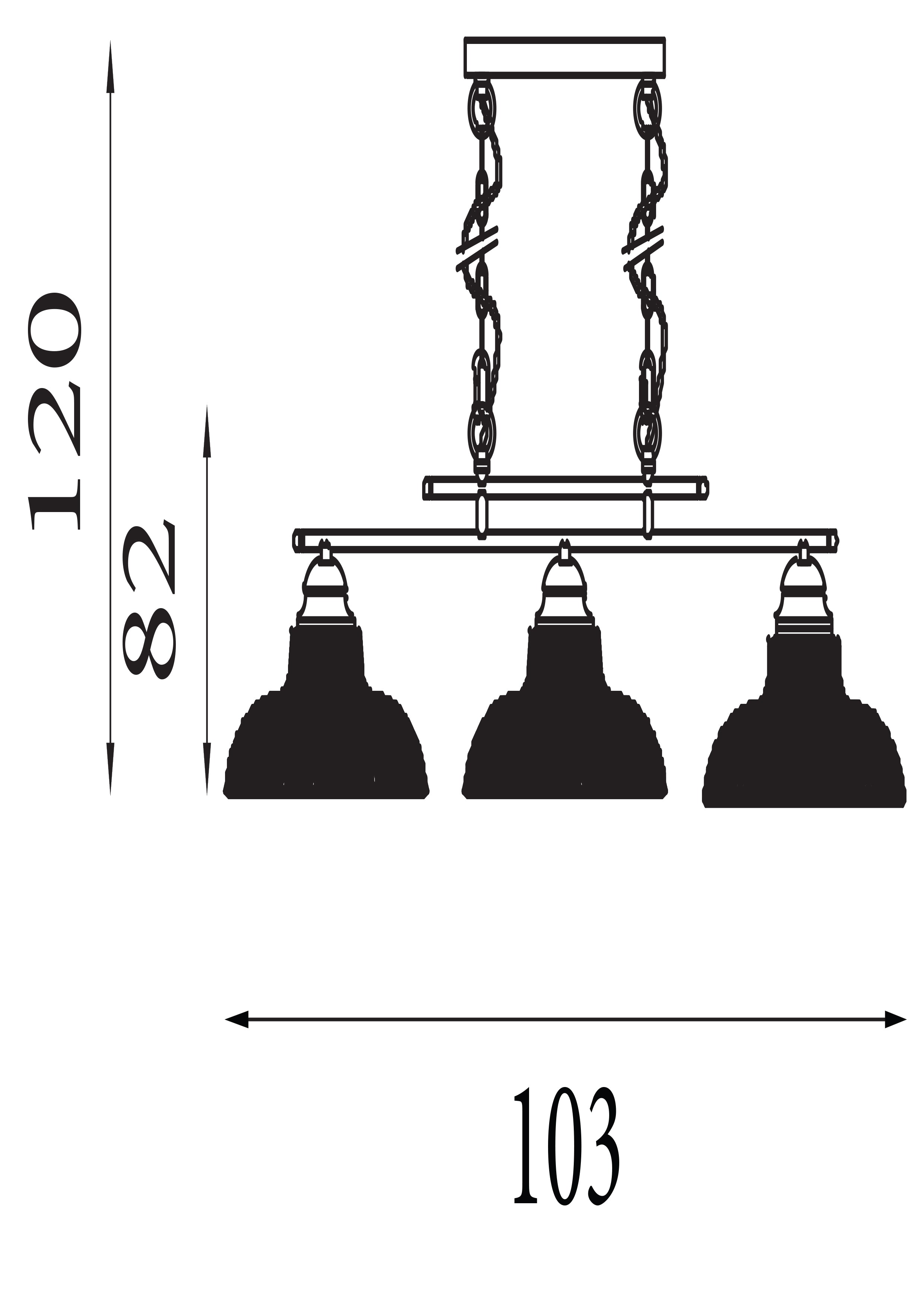 Searchlight Beech III 3 Light Bar Pendant - Satin Silver