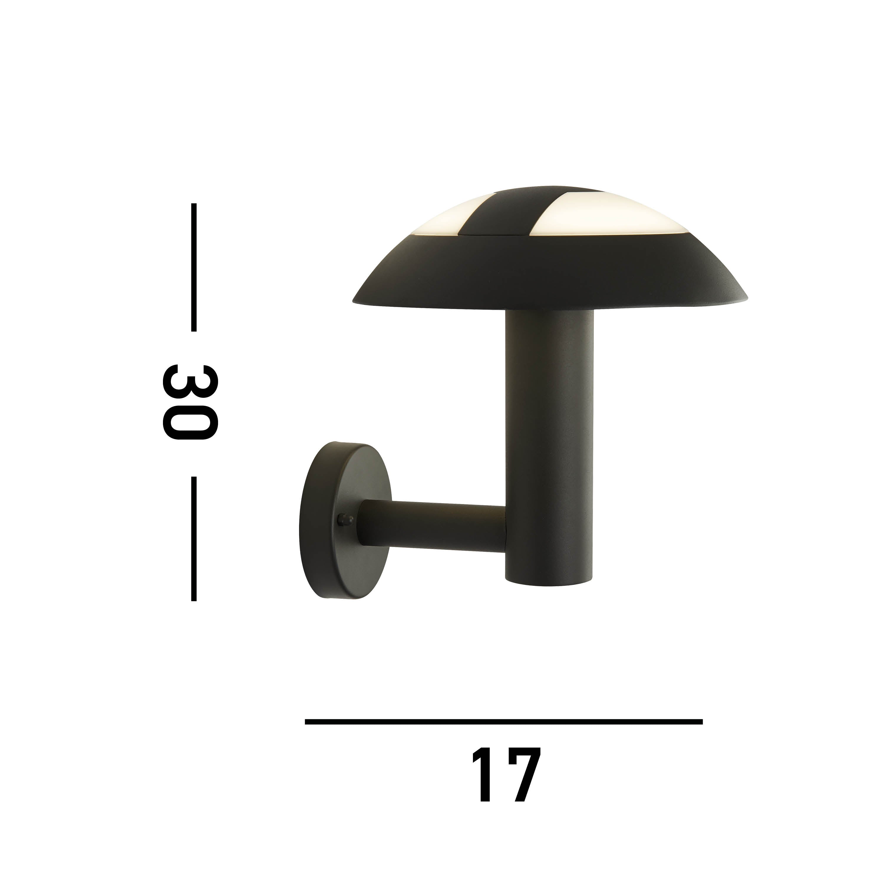 Searchlight Milford LED Outdoor Light - Dark Grey & Opal Diffuser - IP44