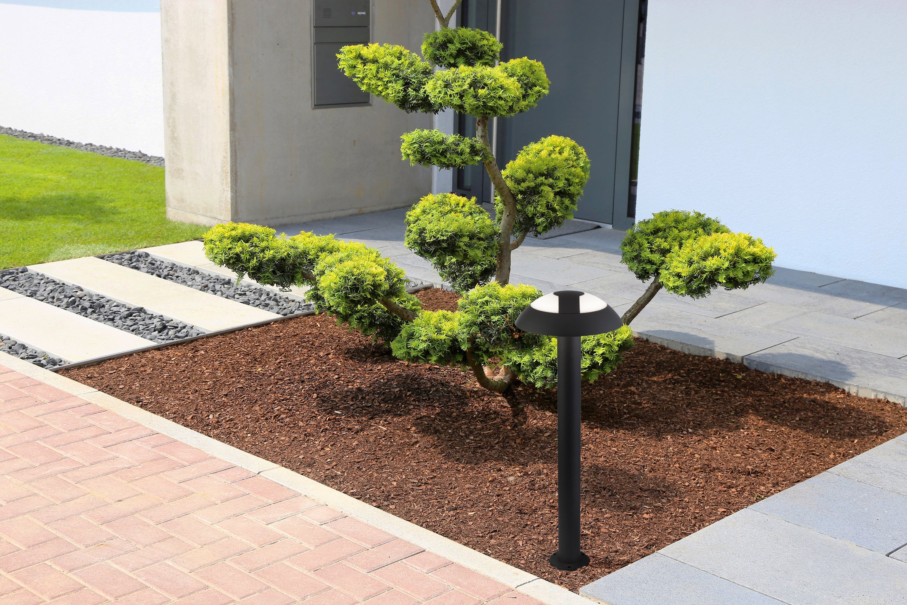 Searchlight Milford 730mm LED Outdoor Post - Dark Grey & Opal Diffuser - IP44