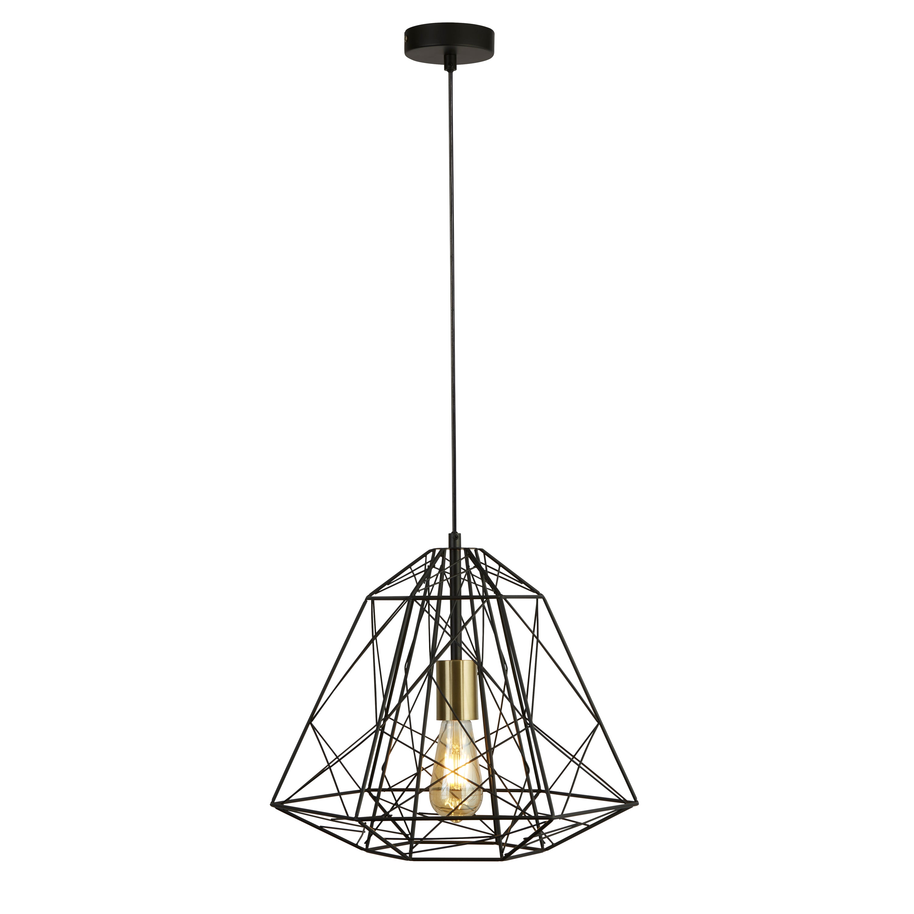 Searchlight Garrick Cage Pendant - Matt Black