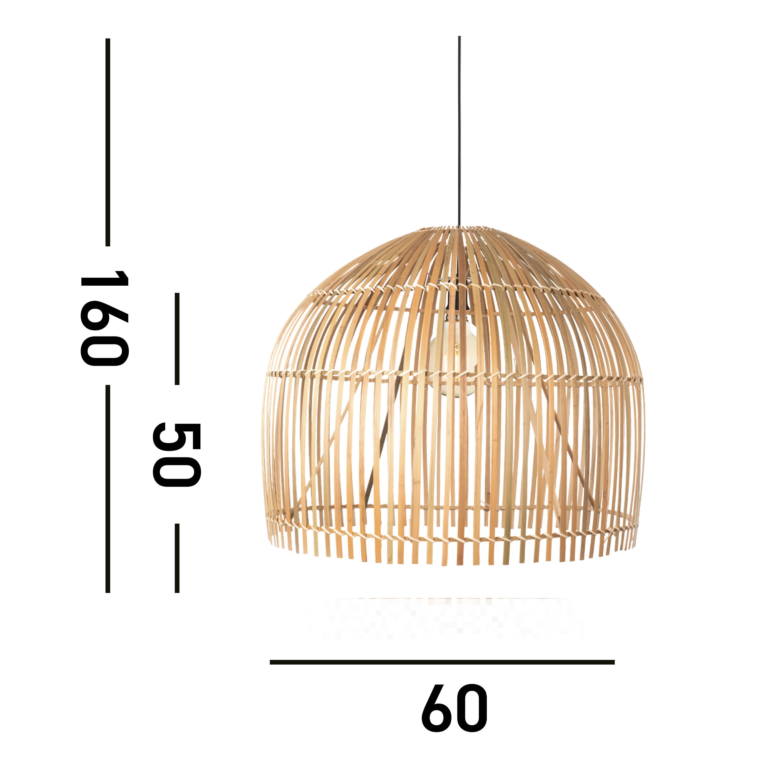 Searchlight Bailey Dome Pendant - Bamboo
