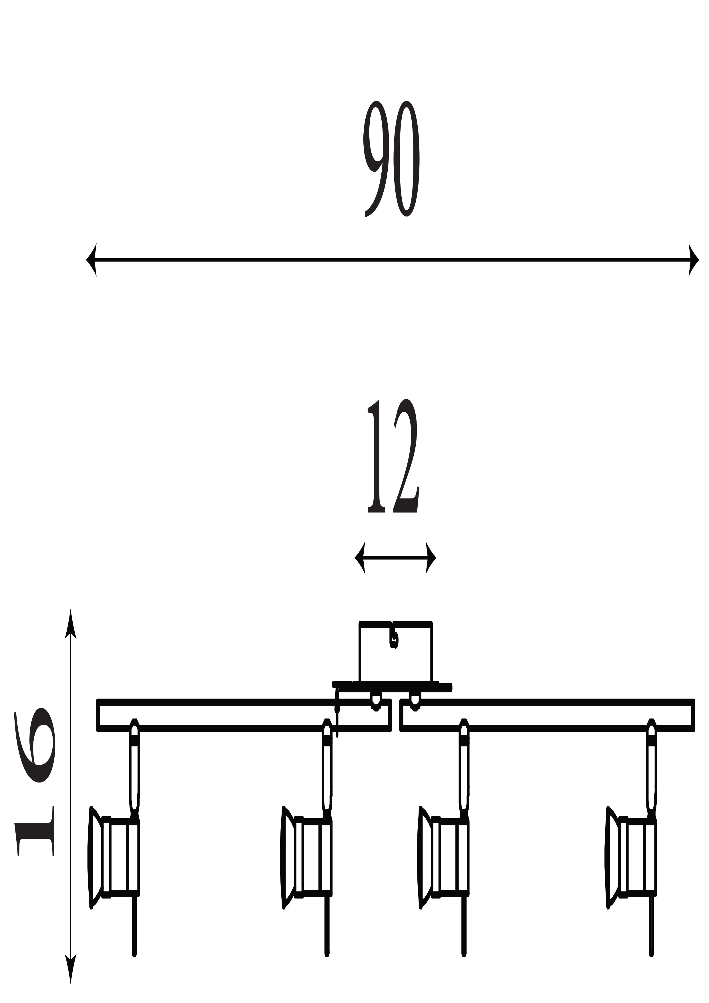 Searchlight Antonio LED IP44 Chrome & Satin Silver 4 Light Adjustable Bar Spotlight
