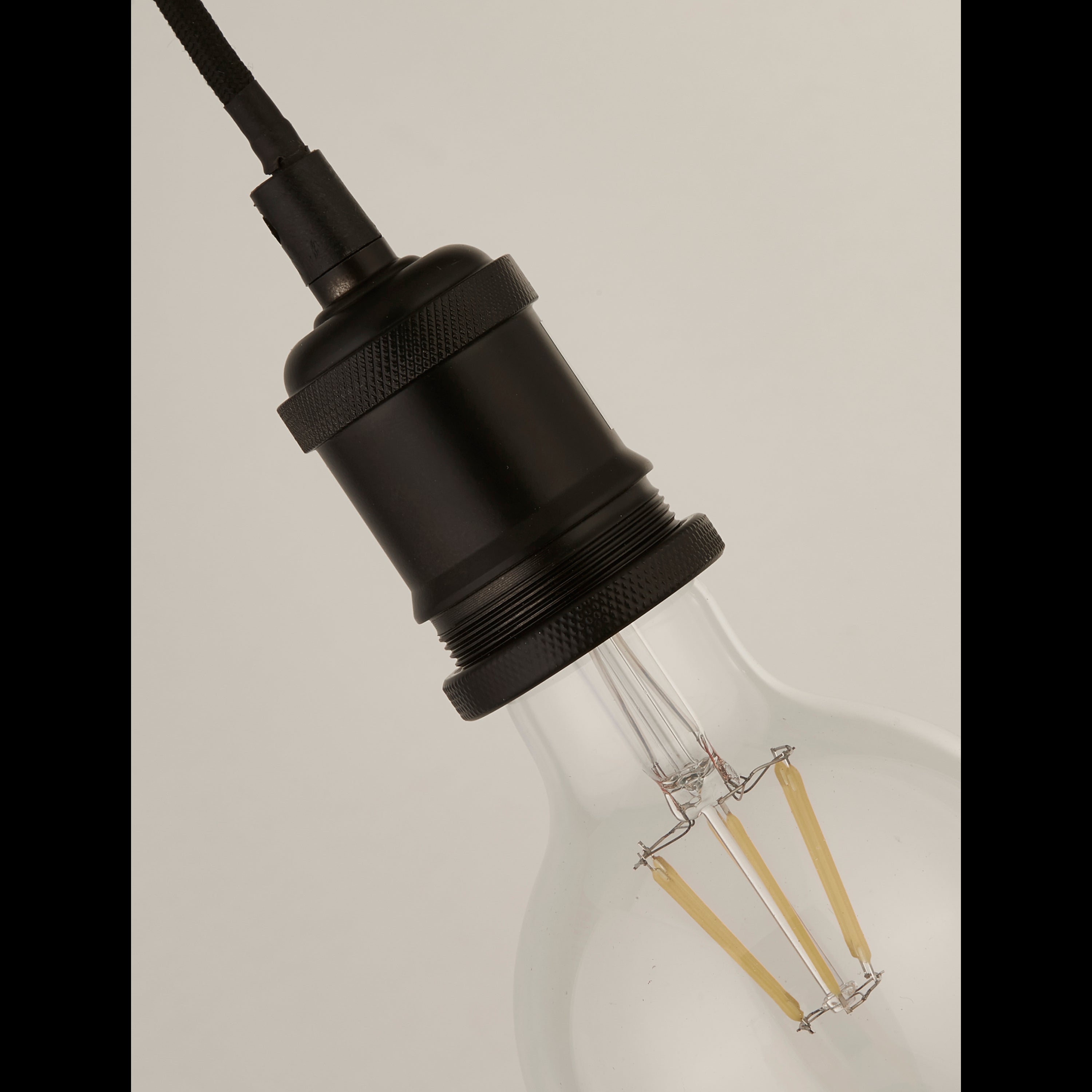 Searchlight Talbot 1 Light Textile Cable Suspension - Black