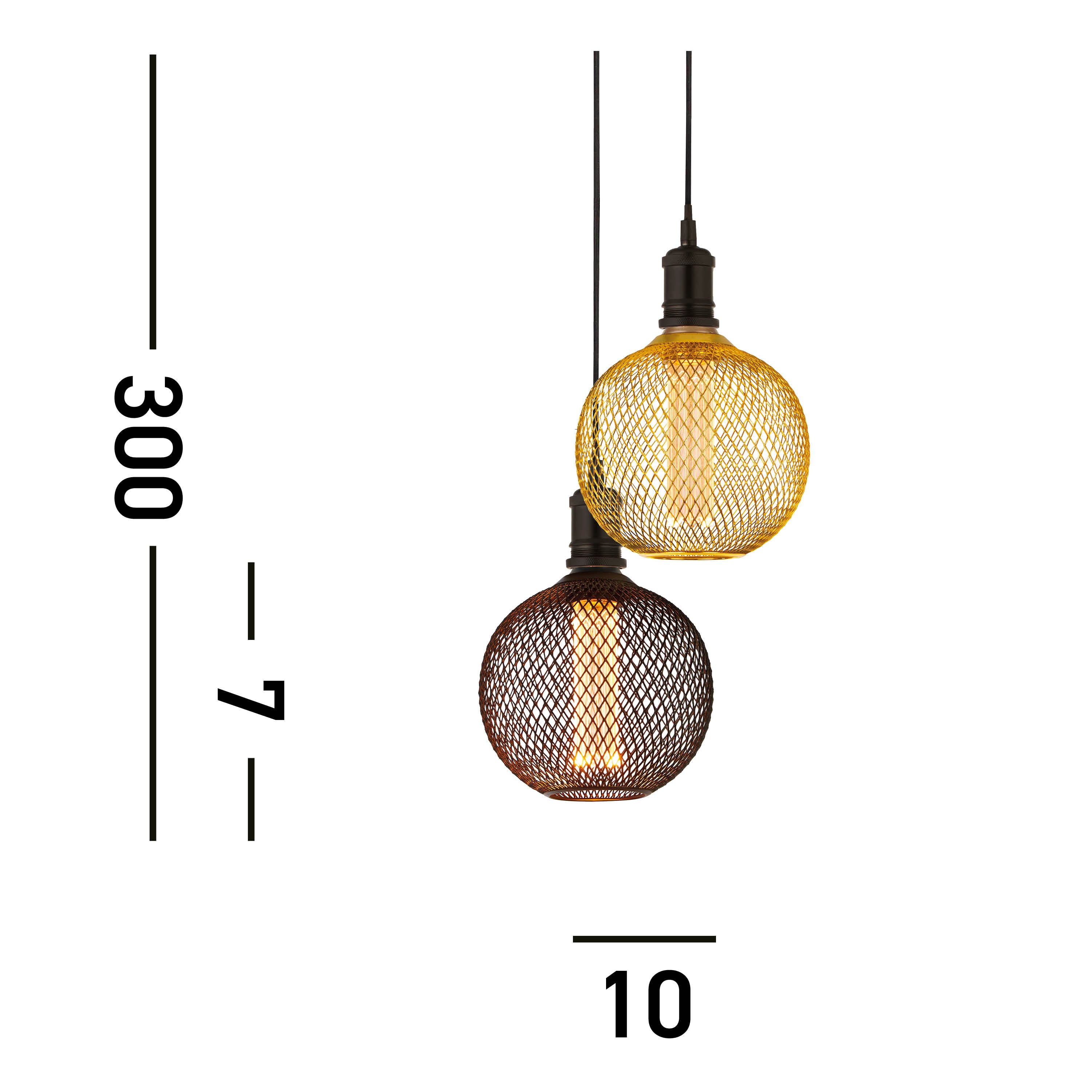 Searchlight Talbot 1 Light Textile Cable Suspension - Black