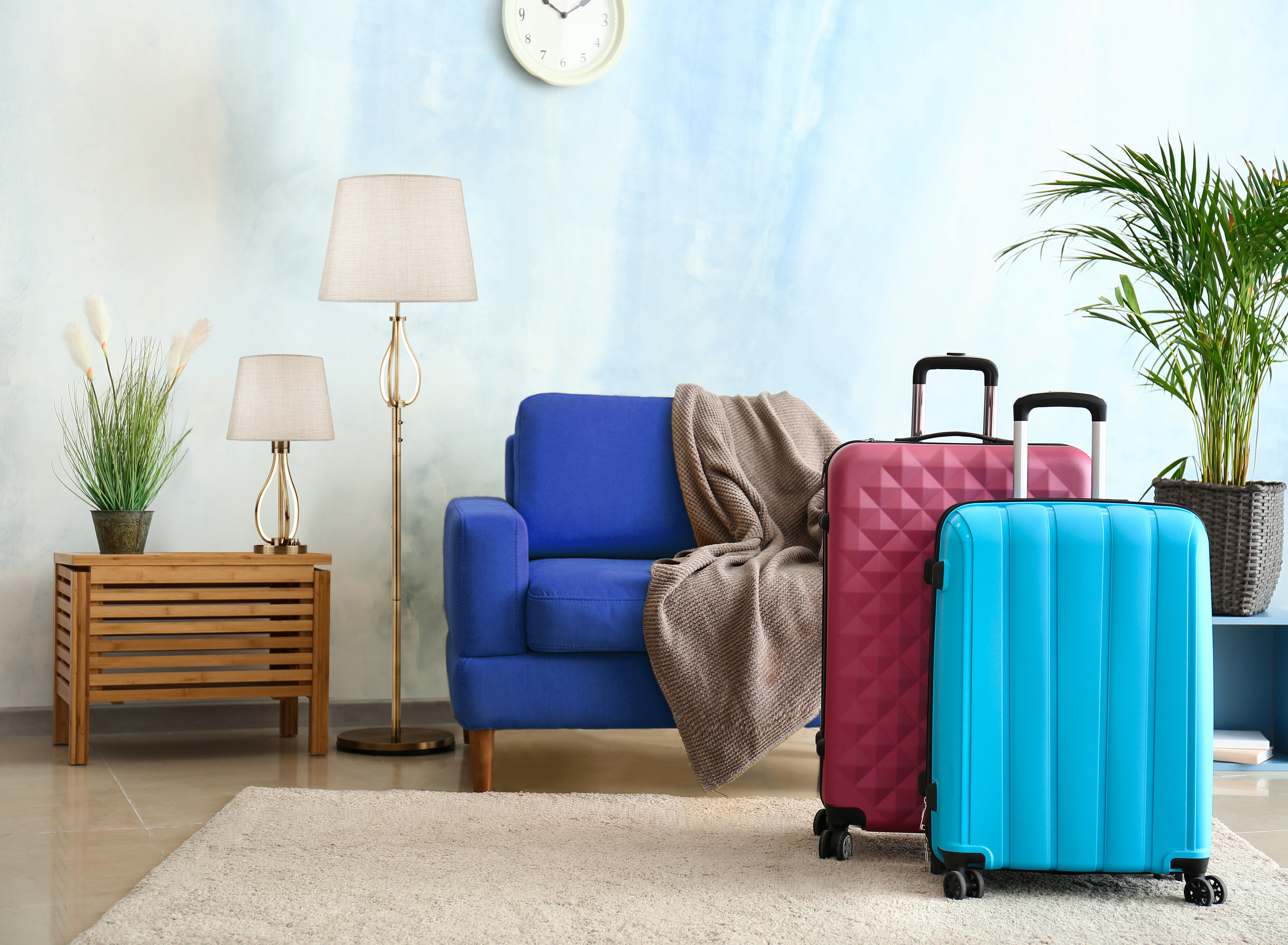 Searchlight Vauxhall Floor Light - Antique Brass & Cream Hessian Shade