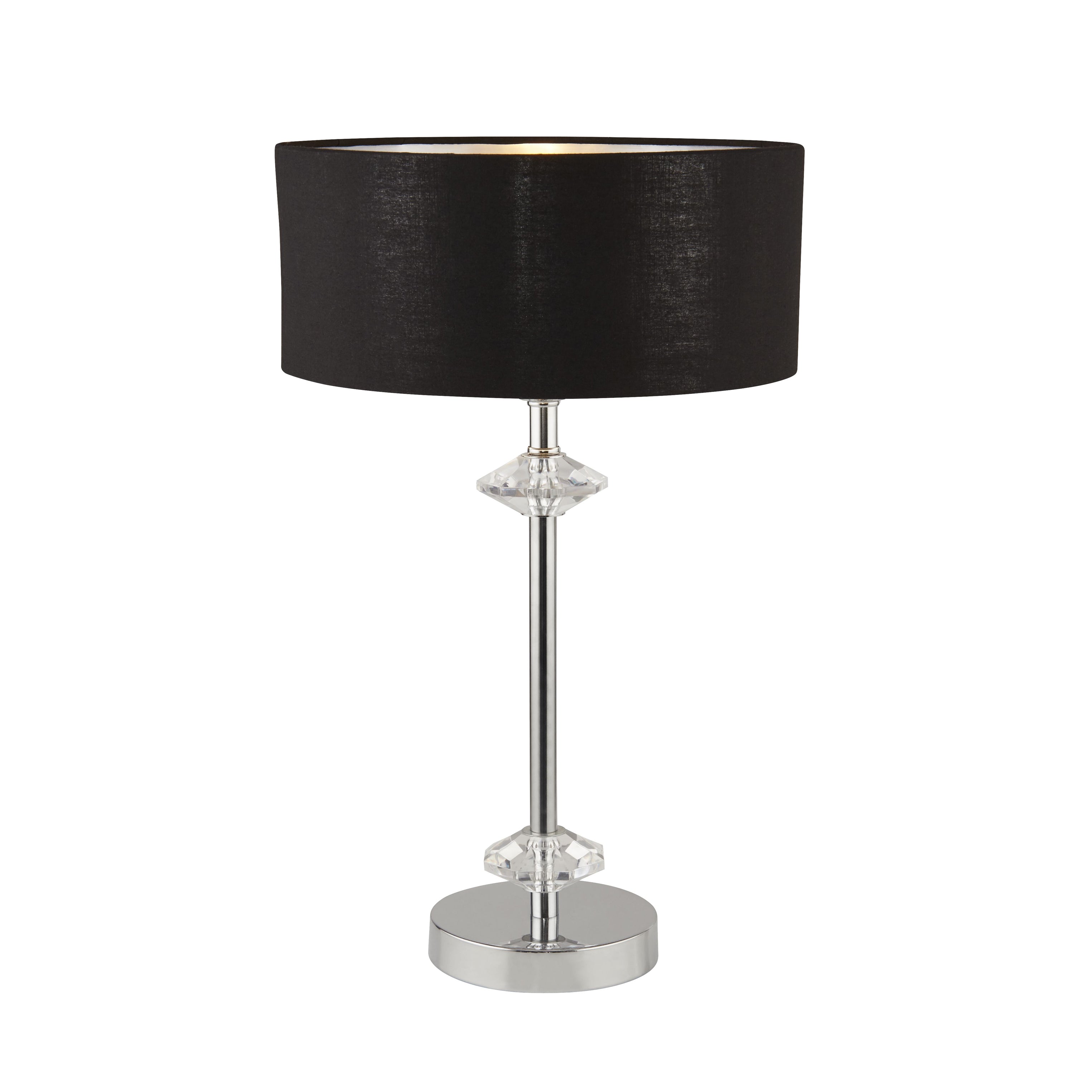 Searchlight Odsey Table Lamp - Black & Chrome