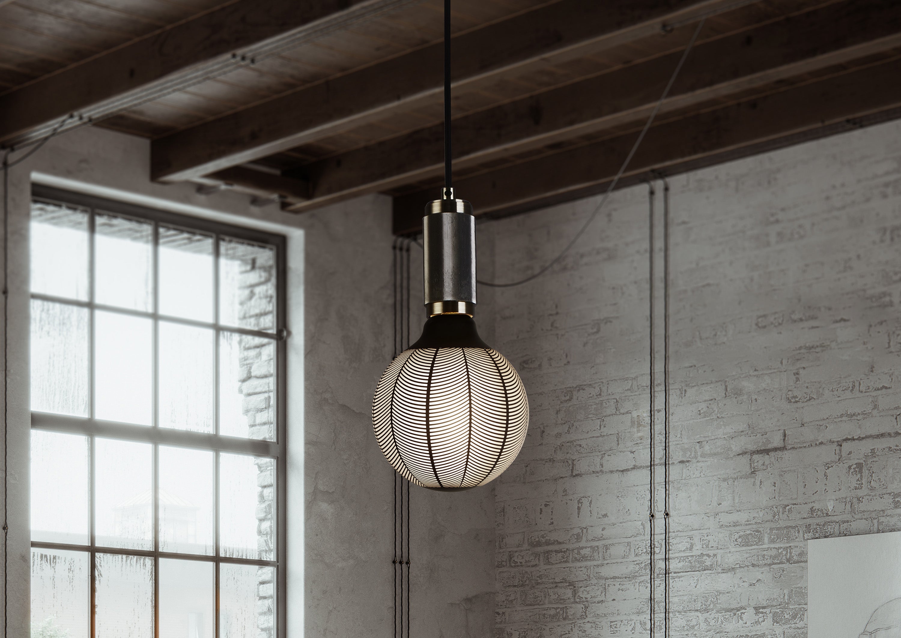 Searchlight Suspension Cable - Antique Brass & Braided Cable