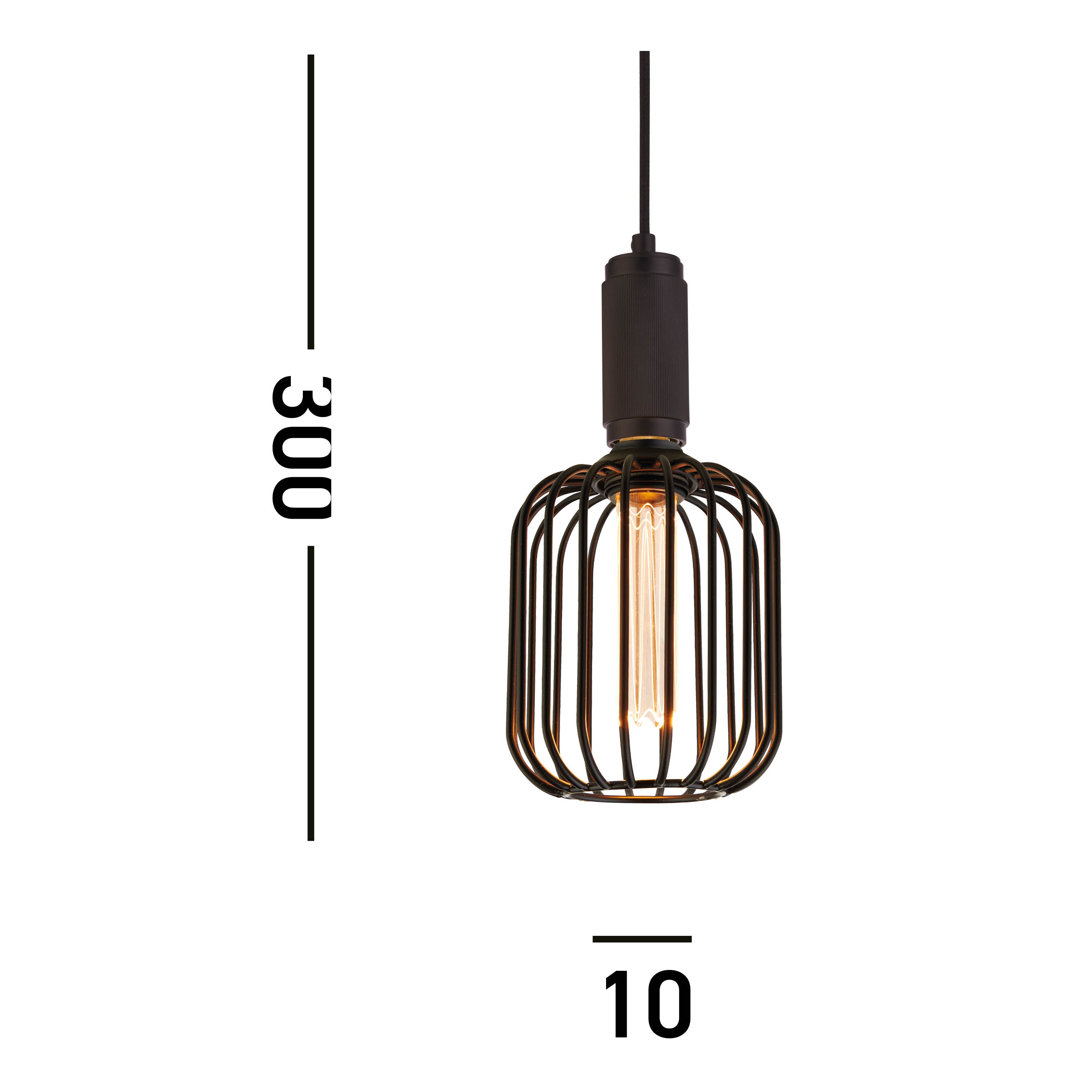 Searchlight Suspension Cable - Knurled Black & Black Braided Cable