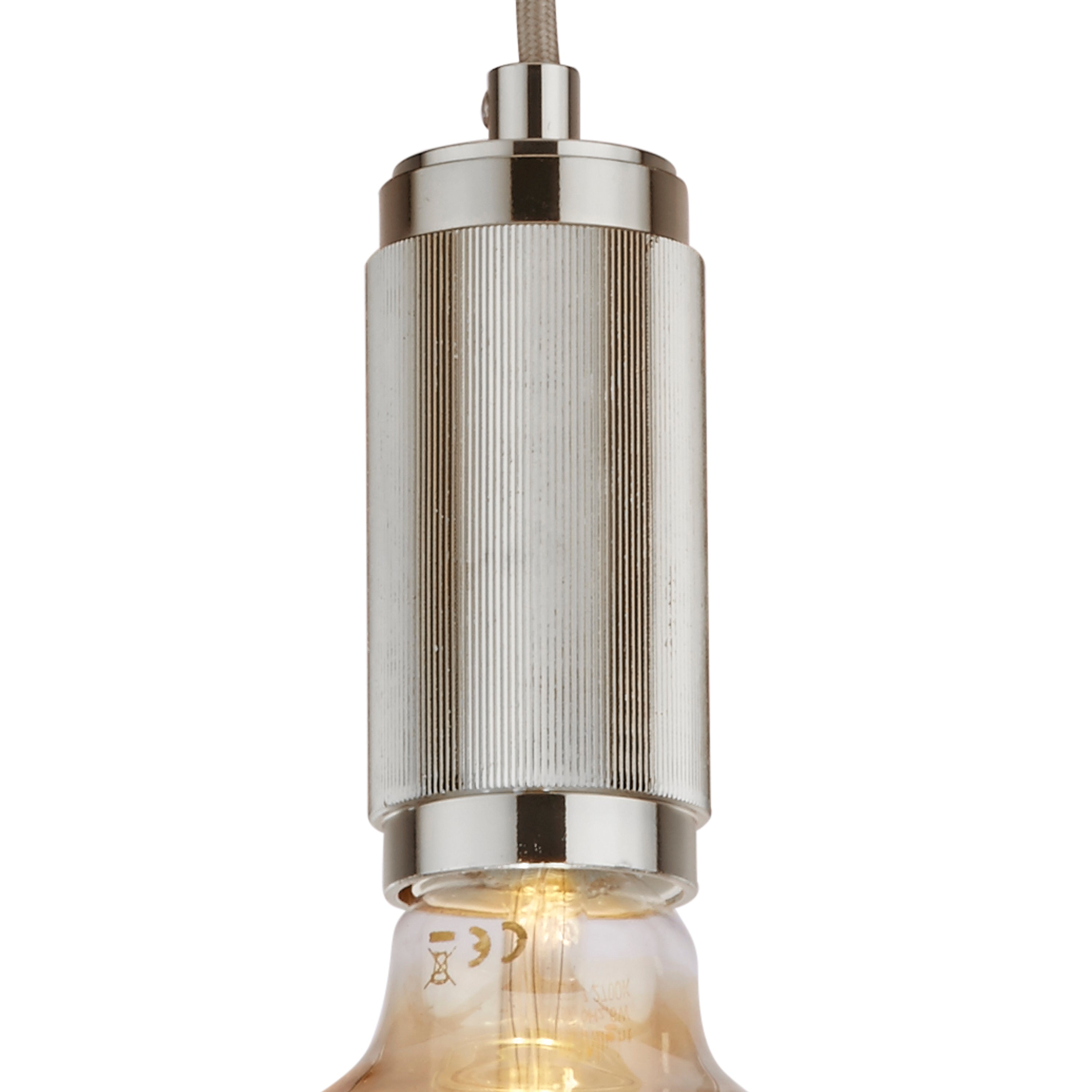 Searchlight Suspension Cable - Satin Silver & Grey Braided Cable