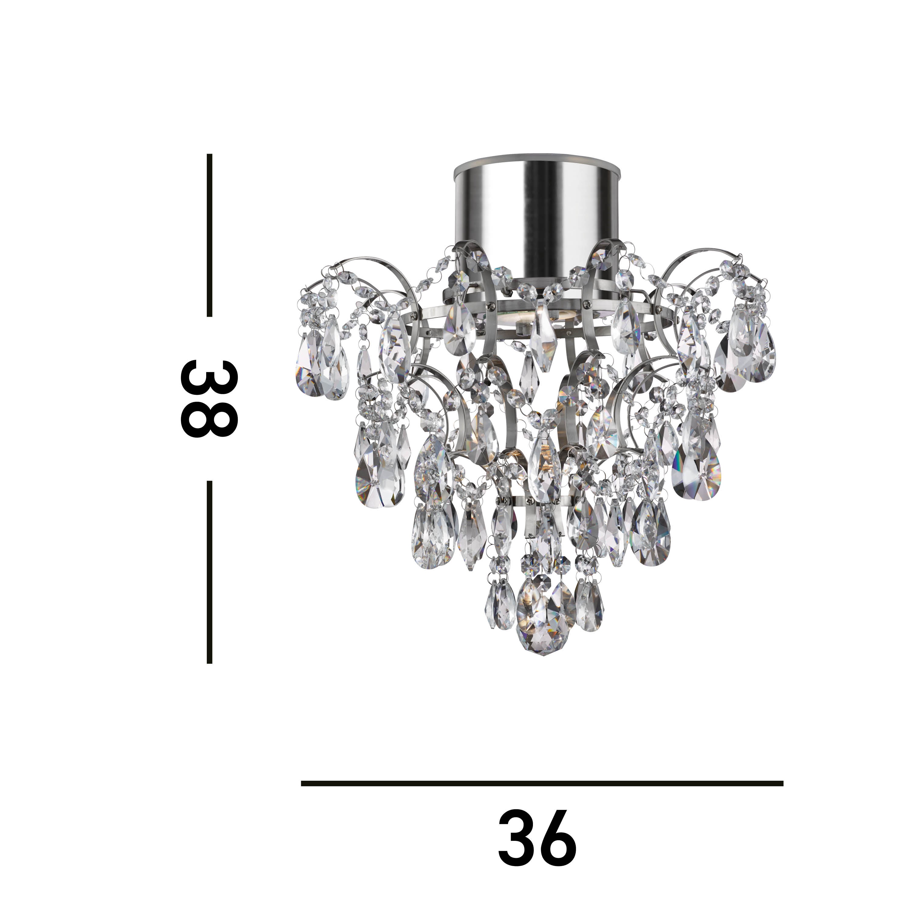 Searchlight IP44 Chandelier With Crystal Droplets And Buttons