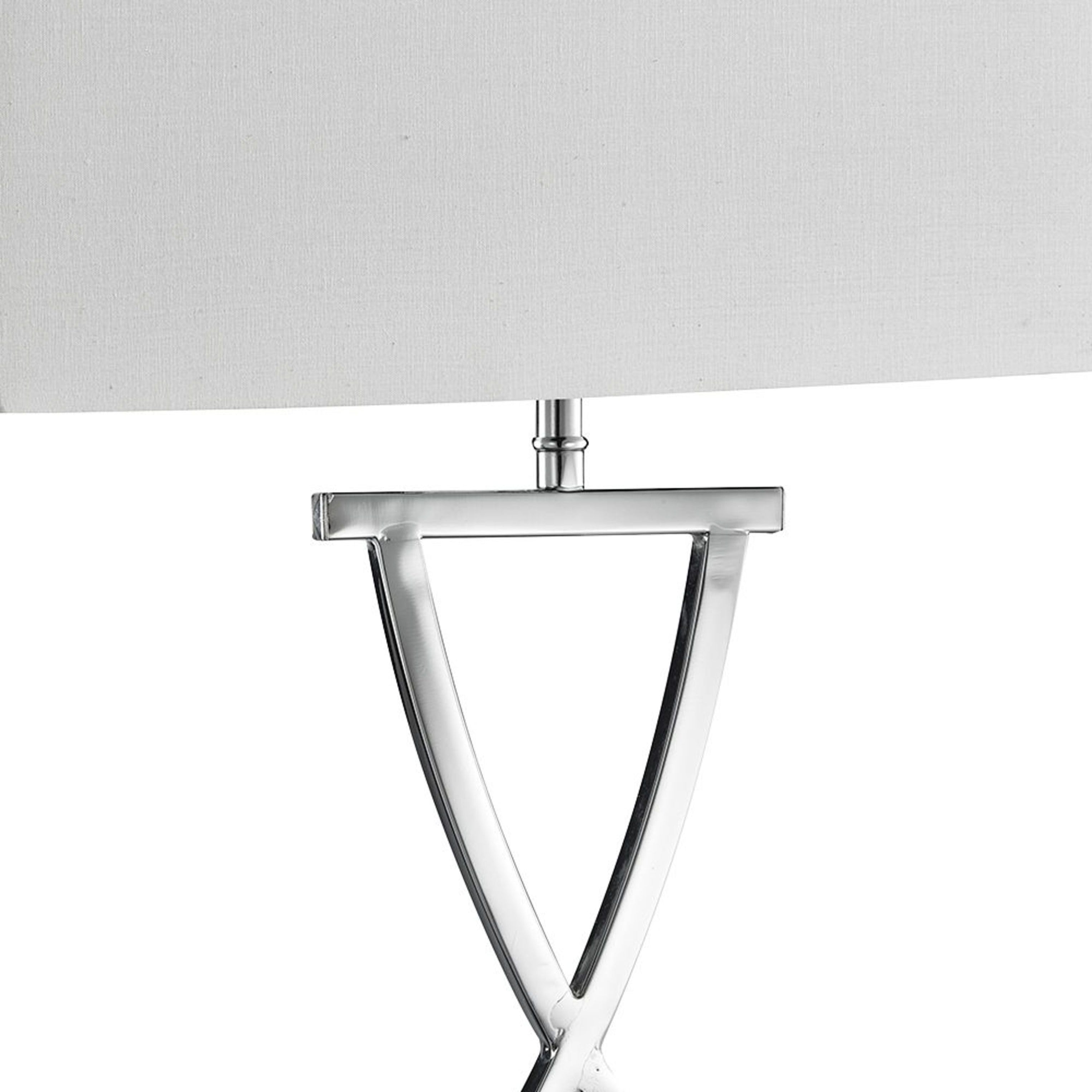 Searchlight Carolina Table Lamp, Chrome, White Rectangle Shade