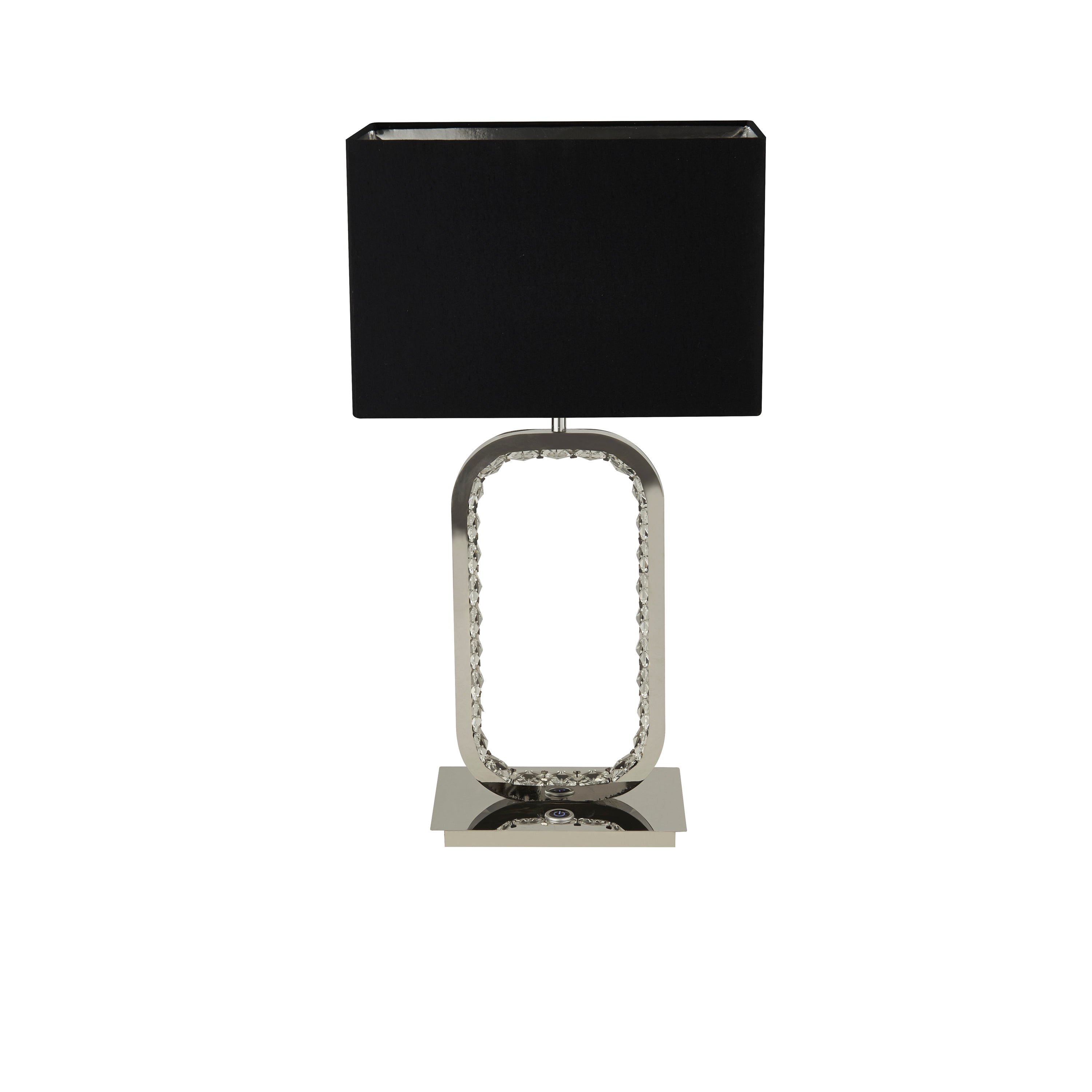 Searchlight Brunswick Table Lamp LED Base - Chrome & Crystal Glass