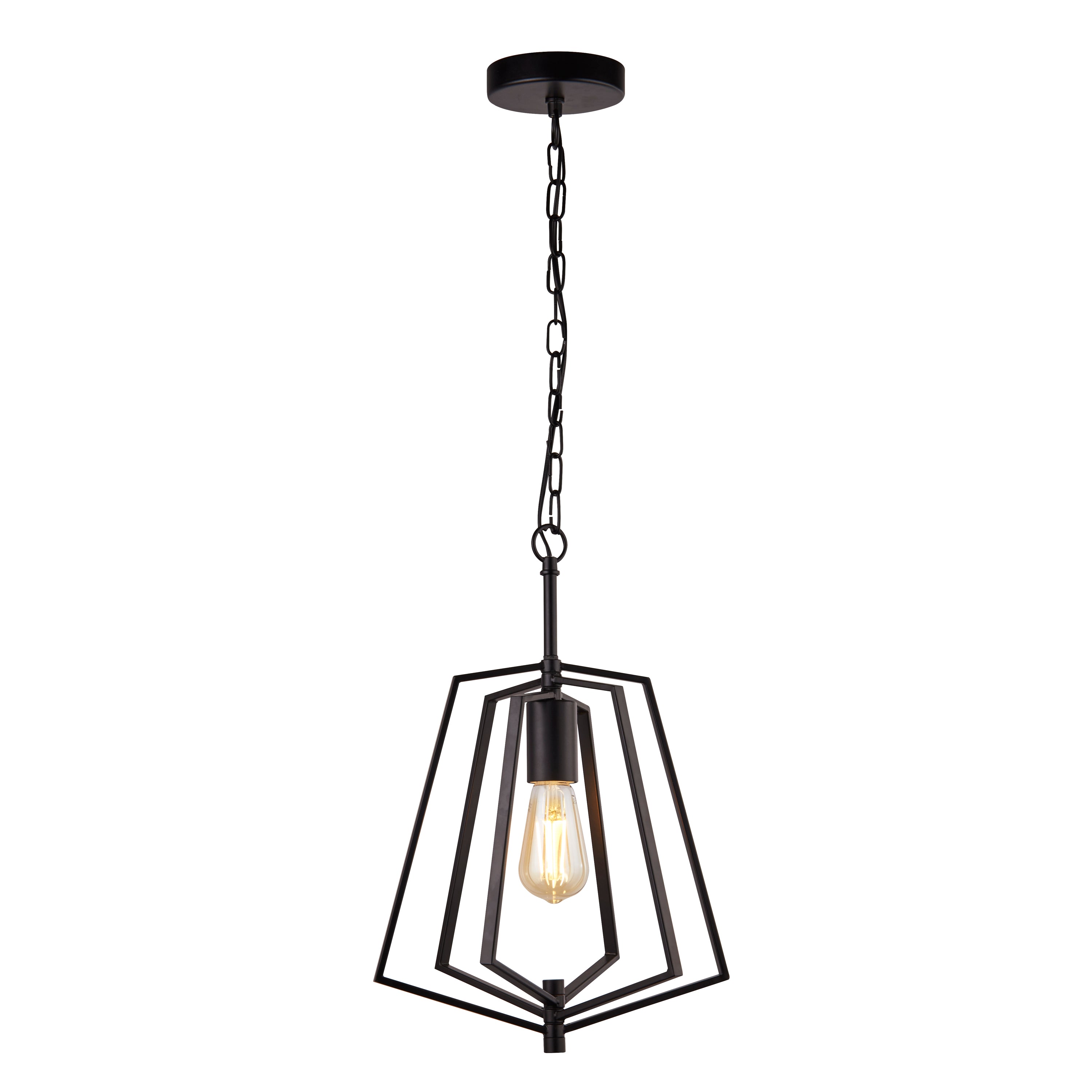 Searchlight Simpson Ceiling Pendant - Matt Black