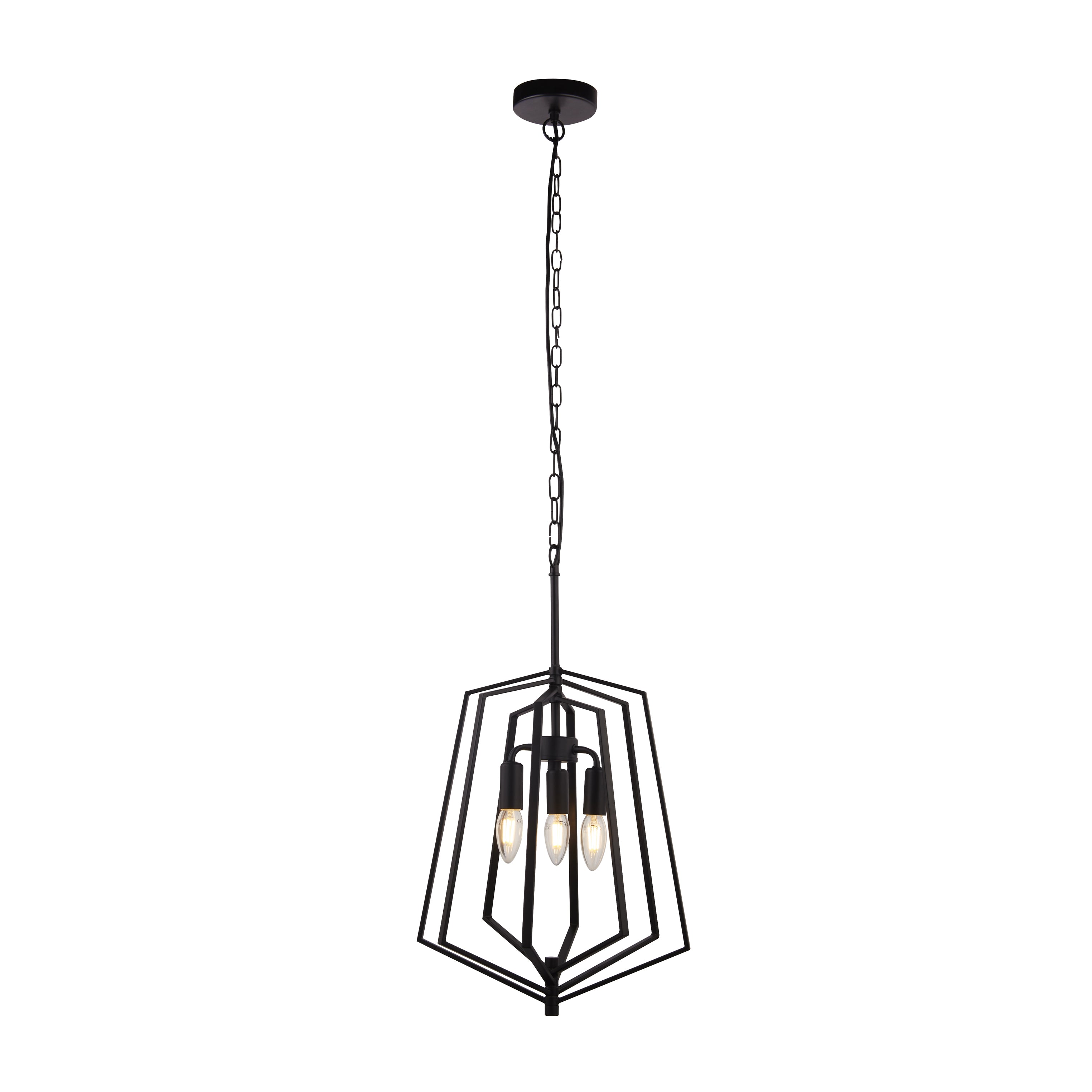 Searchlight Simpson 3 Light Ceiling Pendant - Matt Black